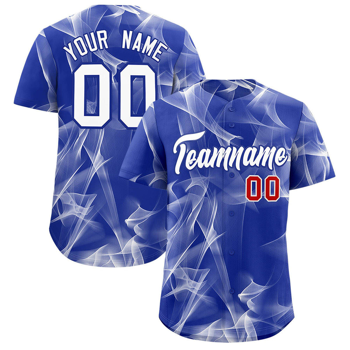 Custom Royal Fumes Graffiti Pattern Authentic Baseball Jersey