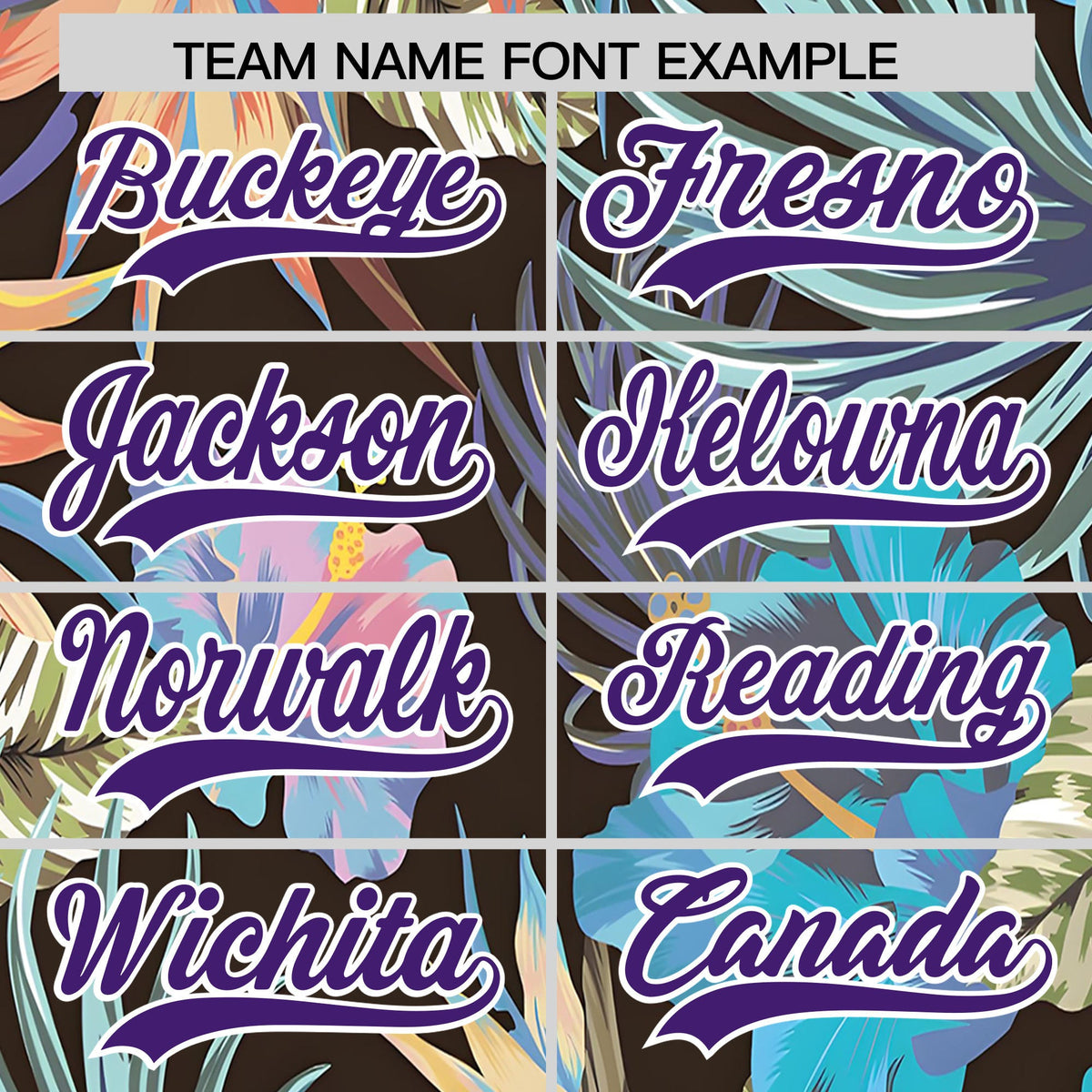 Custom Purple White Palm Tree Pattern Graffiti Hawaiian Style Baseball Jersey| KXKSHOP