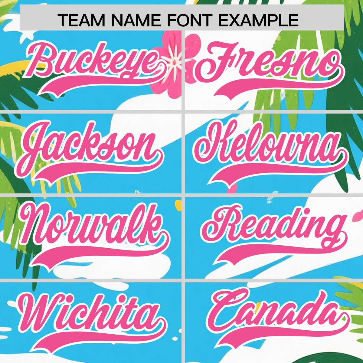 Custom White Pink Palm Tree Pattern Graffiti Hawaiian Style Baseball Jersey| KXKSHOP