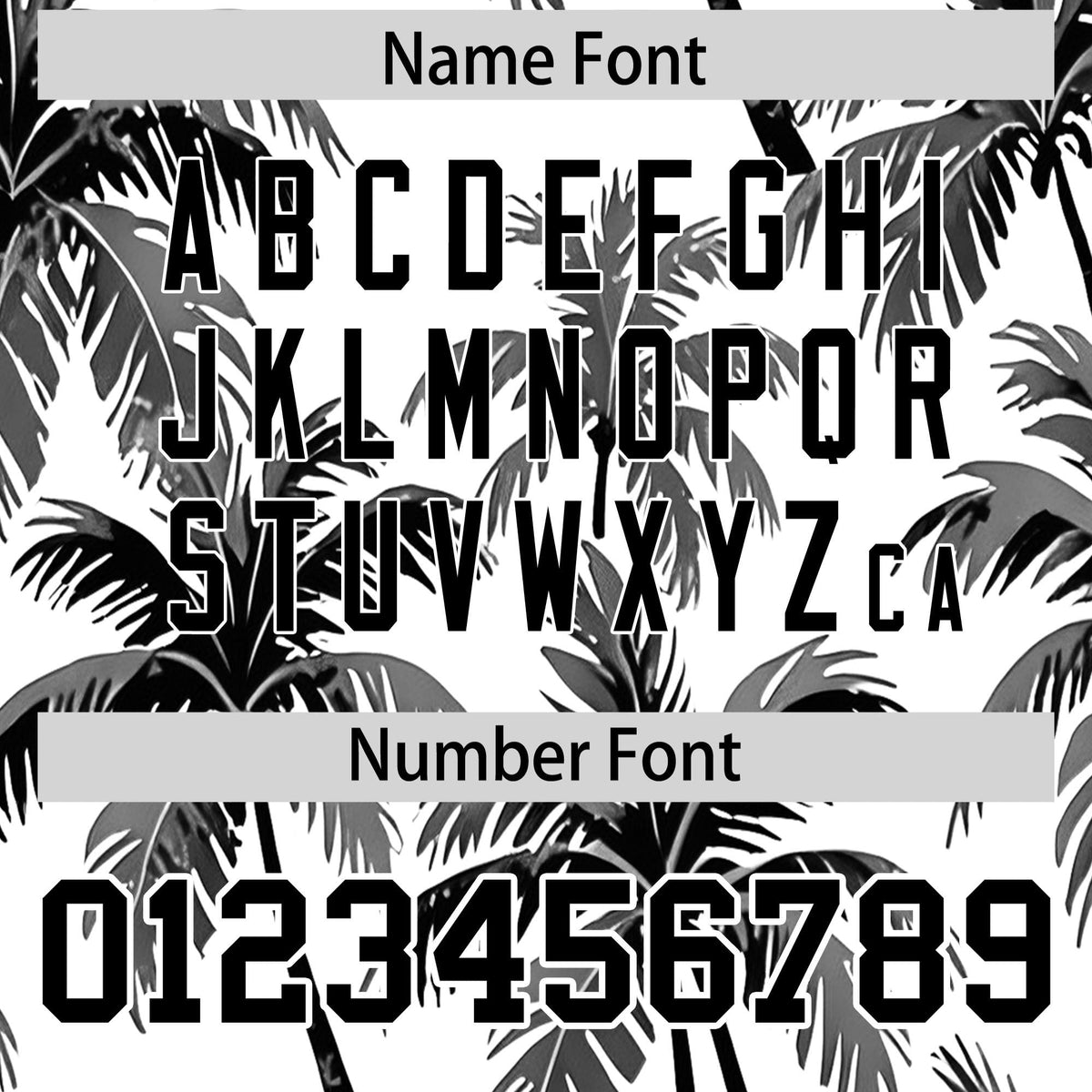 Custom Black White Palm Tree Pattern Graffiti Hawaiian Style Baseball Jersey| KXKSHOP