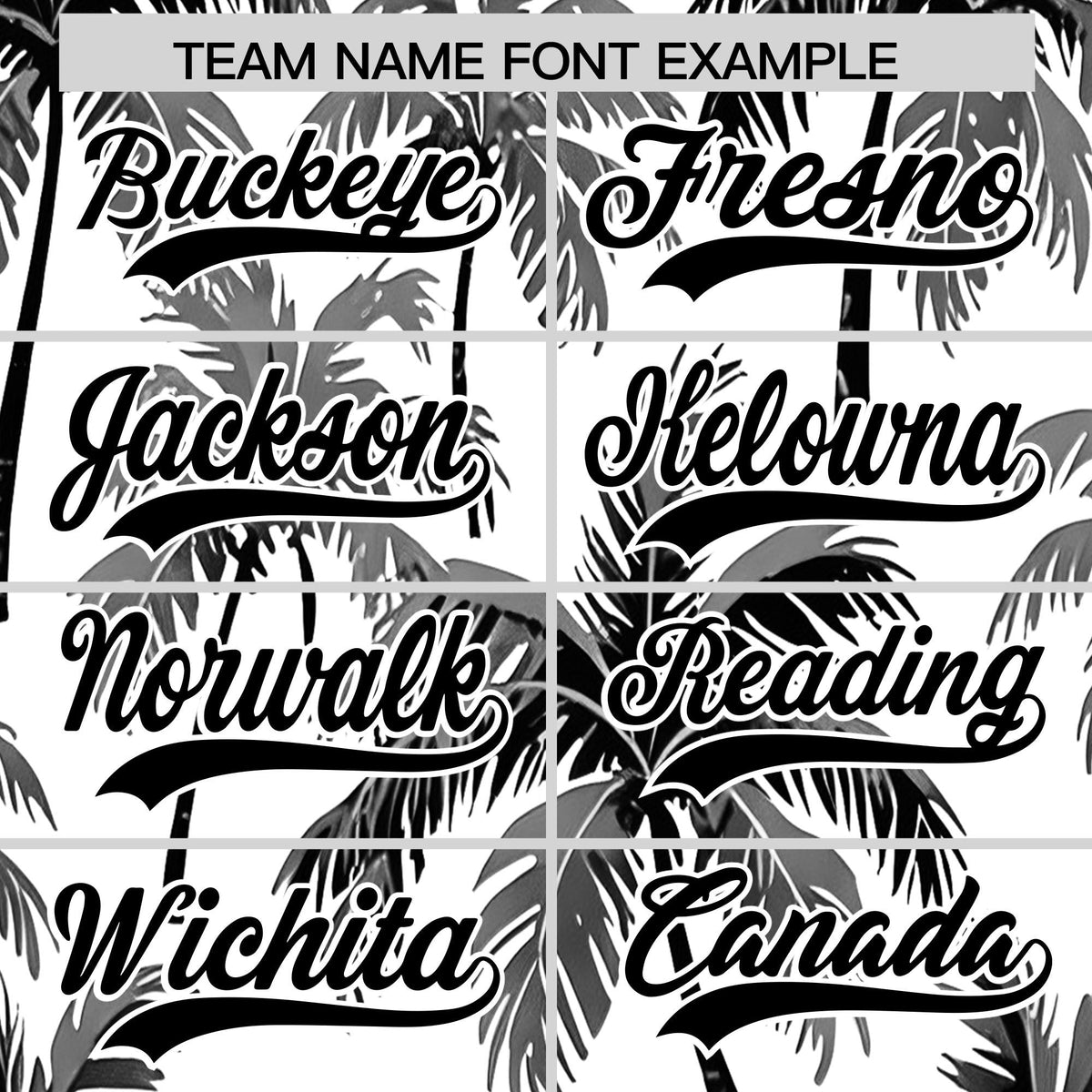 Custom Black White Palm Tree Pattern Graffiti Hawaiian Style Baseball Jersey| KXKSHOP