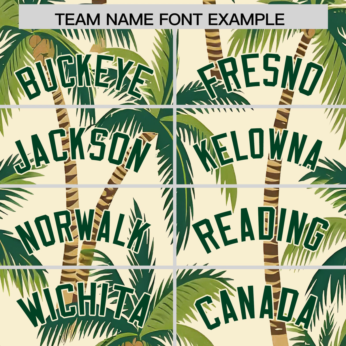 Custom Green Cream Palm Tree Pattern Graffiti Hawaiian Style Baseball Jersey| KXKSHOP