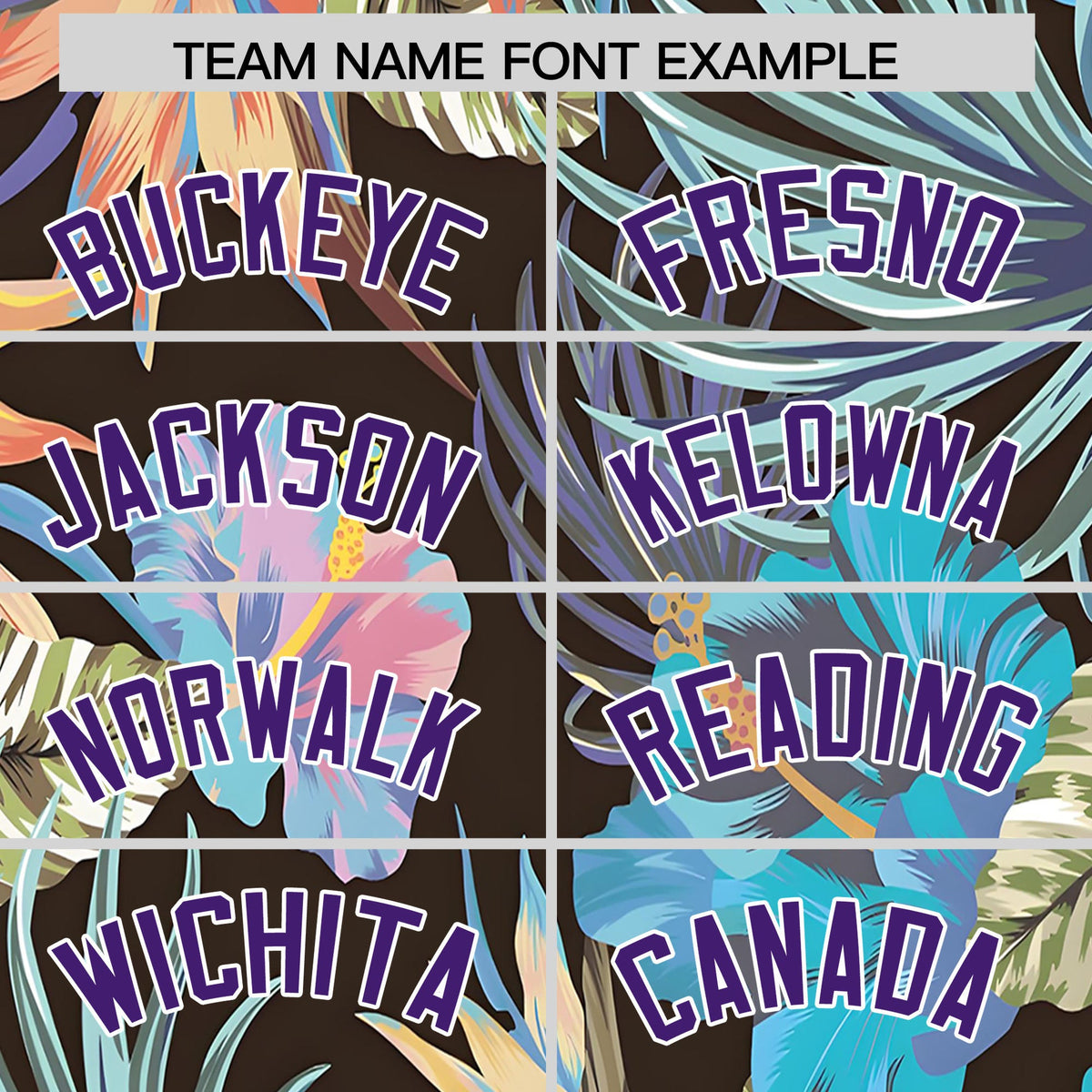Custom Purple White Palm Tree Pattern Graffiti Hawaiian Style Baseball Jersey| KXKSHOP