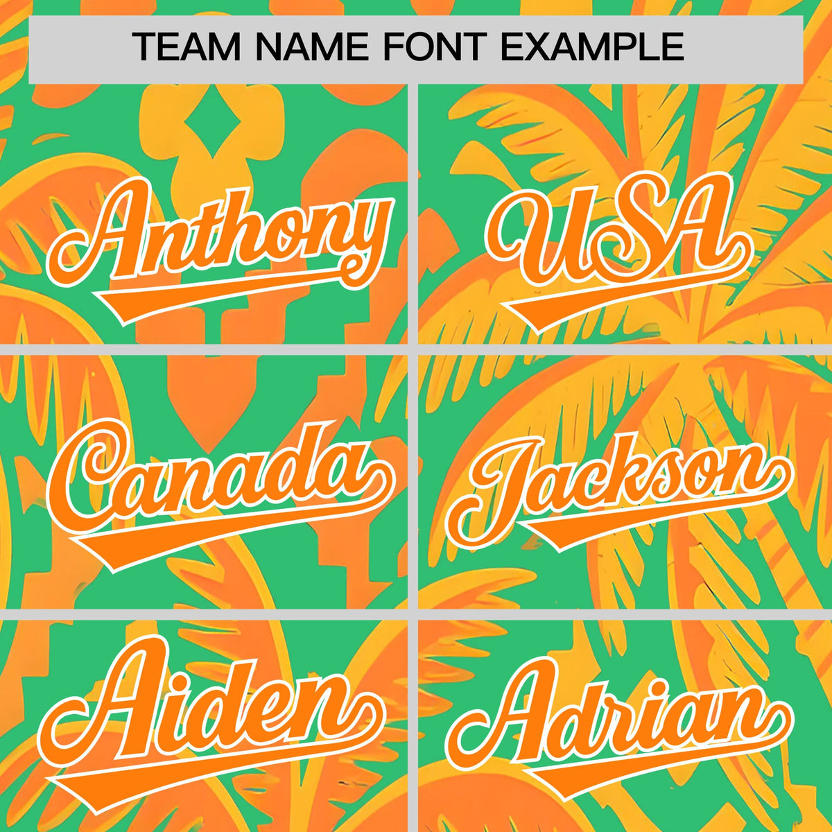 Custom White Orange Palm Tree Pattern Graffiti Hawaiian Style Baseball Jersey| KXKSHOP
