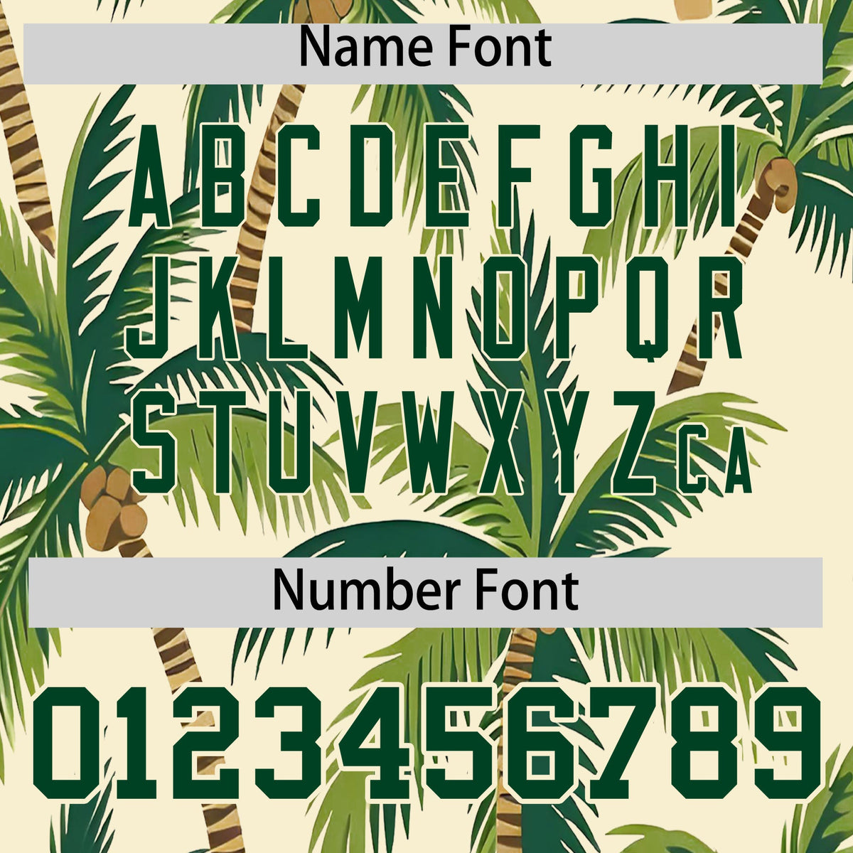 Custom Green Cream Palm Tree Pattern Graffiti Hawaiian Style Baseball Jersey| KXKSHOP