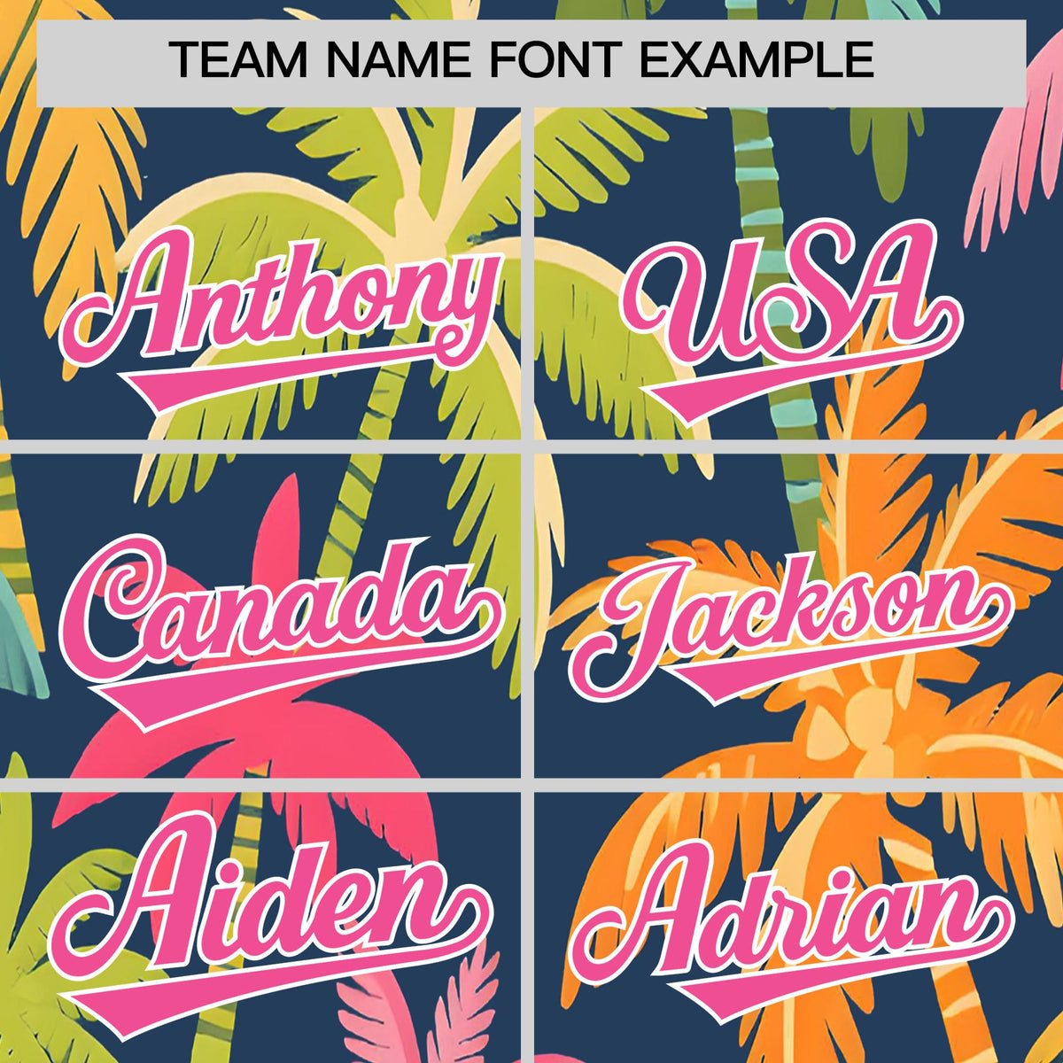 Custom Pink White Palm Tree Pattern Graffiti Hawaiian Style Baseball Jersey| KXKSHOP