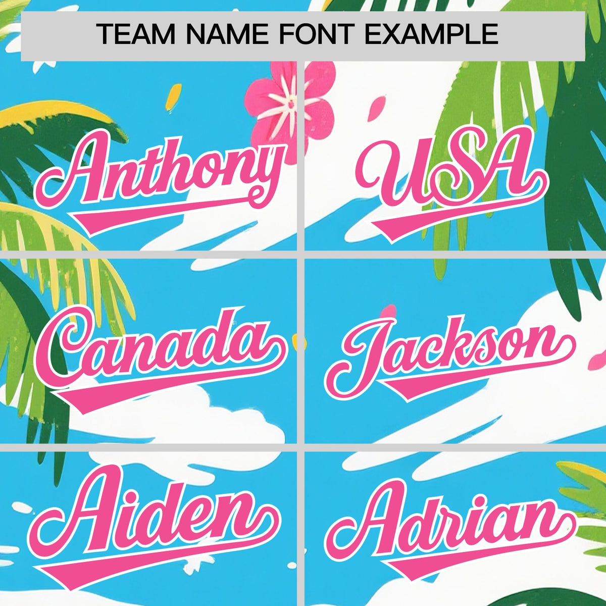 Custom White Pink Palm Tree Pattern Graffiti Hawaiian Style Baseball Jersey| KXKSHOP