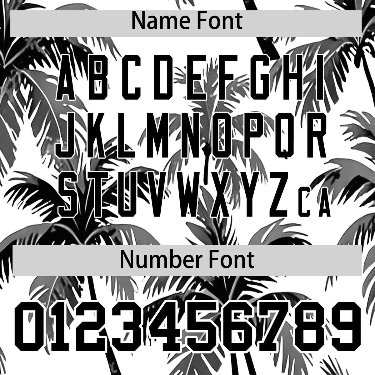 Custom Black White Palm Tree Pattern Graffiti Hawaiian Style Baseball Jersey| KXKSHOP