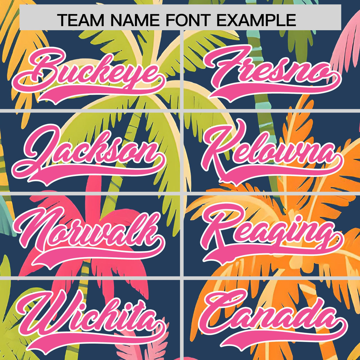 Custom Pink White Palm Tree Pattern Graffiti Hawaiian Style Baseball Jersey| KXKSHOP