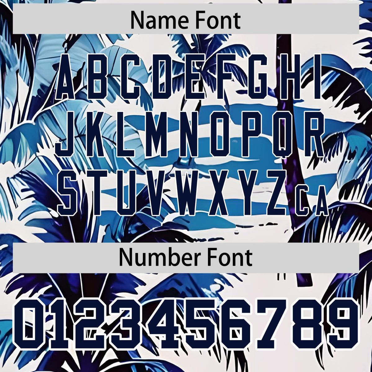 Custom Navy White Palm Tree Pattern Graffiti Hawaiian Style Baseball Jersey| KXKSHOP