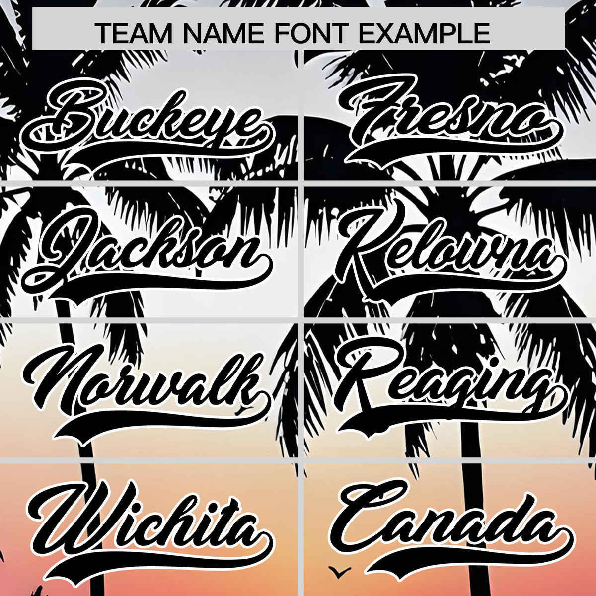 Custom Black White Sunset Palm Tree Pattern Graffiti Hawaiian Style Baseball Jersey| KXKSHOP