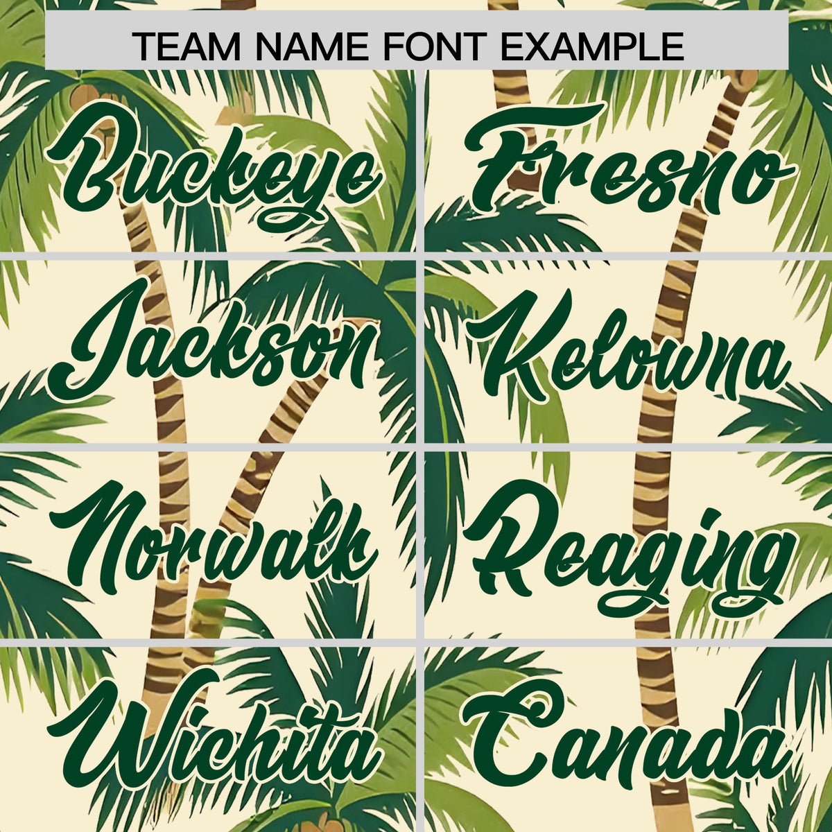 Custom Green Cream Palm Tree Pattern Graffiti Hawaiian Style Baseball Jersey| KXKSHOP