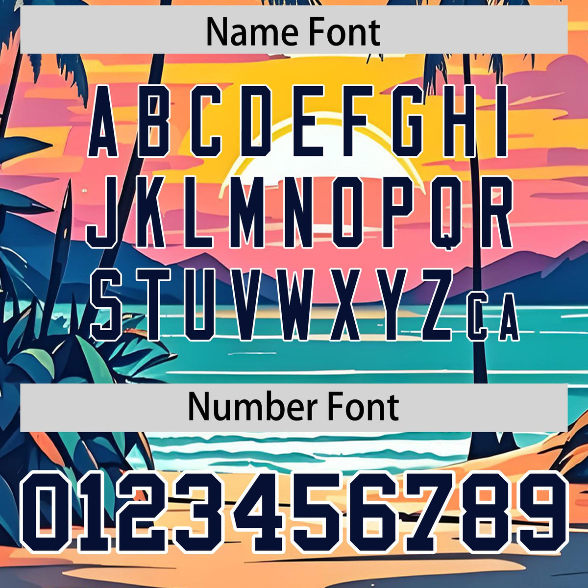 Custom Navy White Sunset Palm Tree Pattern Graffiti Hawaiian Style Baseball Jersey| KXKSHOP
