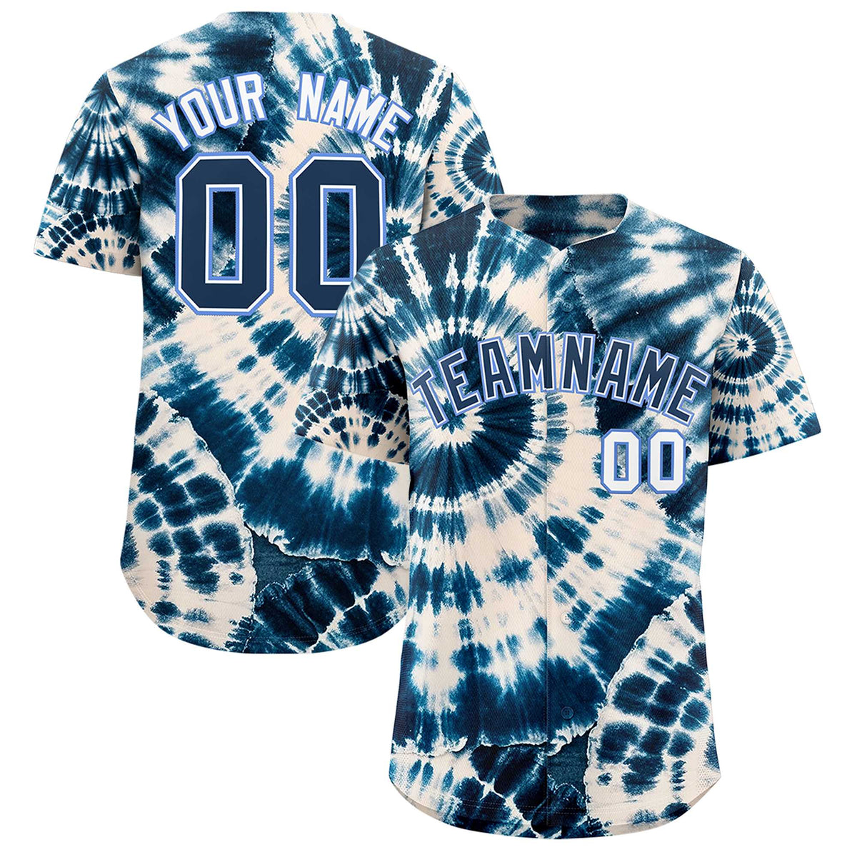 Custom Multi Color Tie-Dye Graffiti Pattern Authentic Baseball Jersey| KXKSHOP
