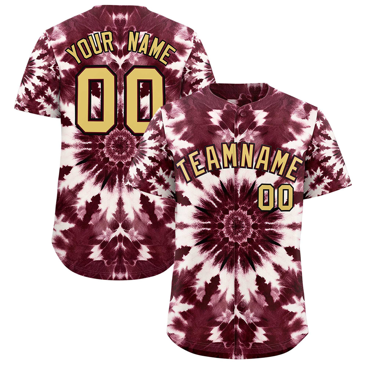Custom Multi Color Tie-Dye Graffiti Pattern Authentic Baseball Jersey| KXKSHOP