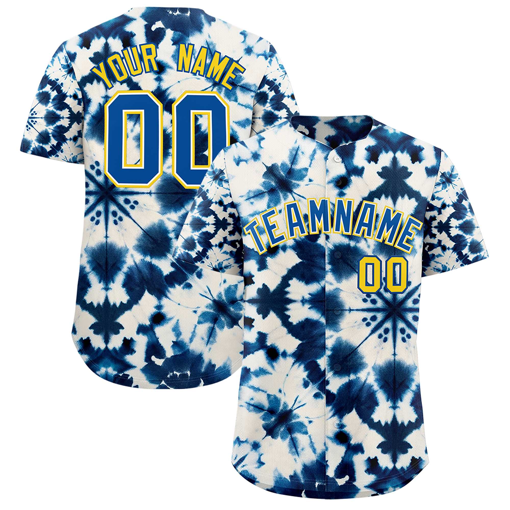 Custom Multi Color Tie-Dye Graffiti Pattern Authentic Baseball Jersey| KXKSHOP
