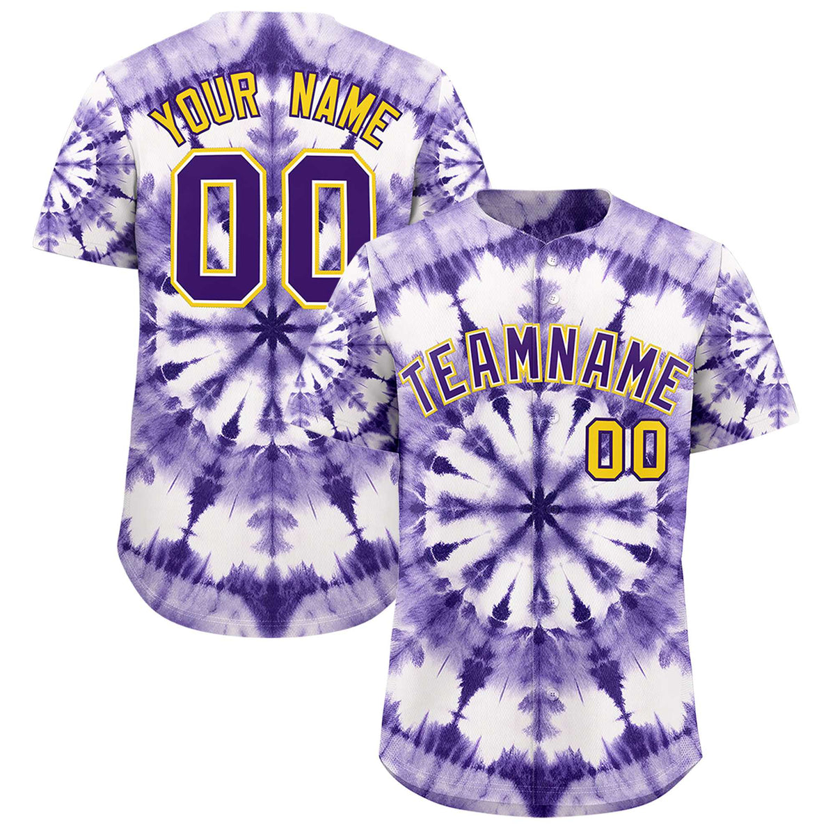 Custom Multi Color Tie-Dye Graffiti Pattern Authentic Baseball Jersey| KXKSHOP