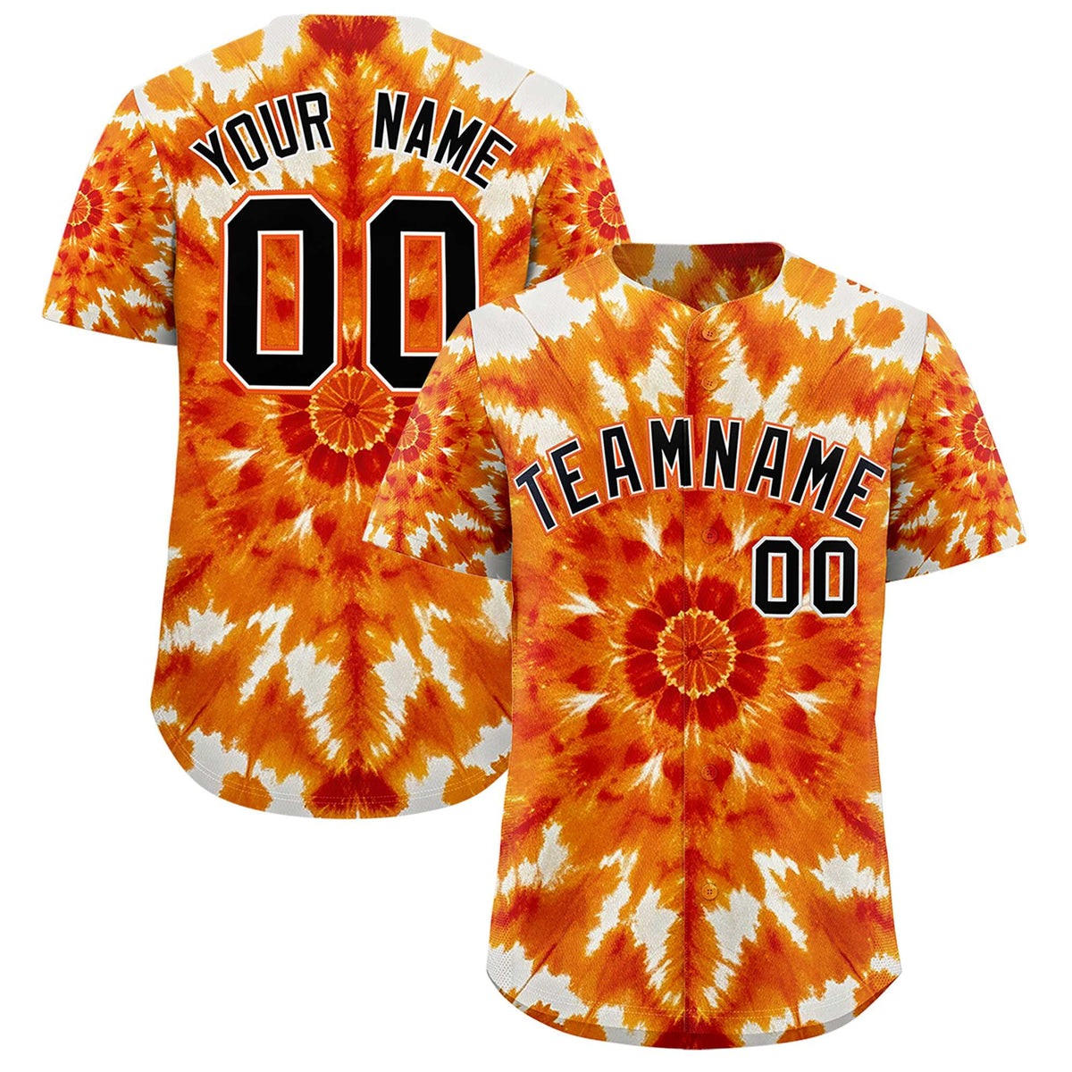Custom Multi Color Tie-Dye Graffiti Pattern Authentic Baseball Jersey| KXKSHOP