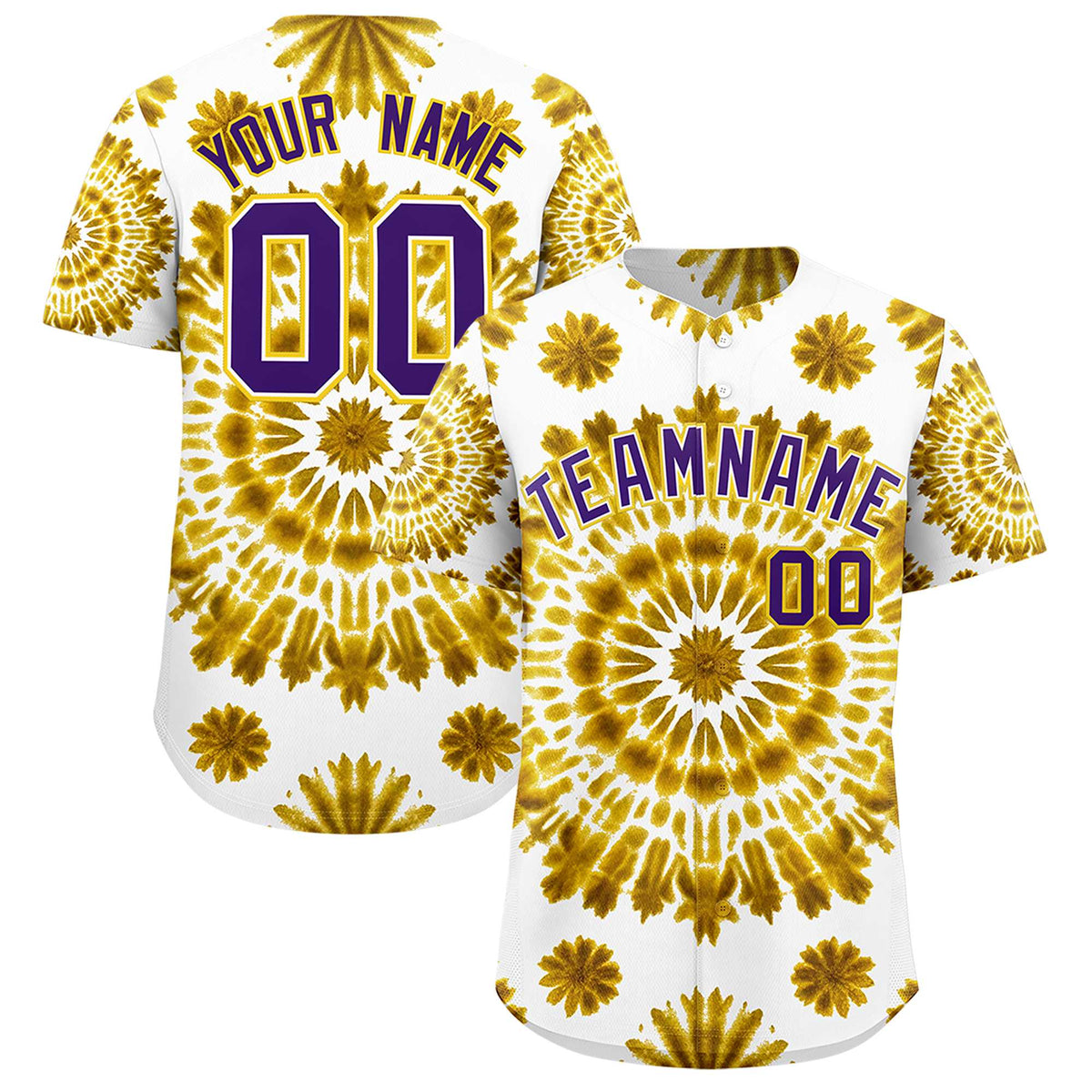 Custom Multi Color Tie-Dye Graffiti Pattern Authentic Baseball Jersey| KXKSHOP