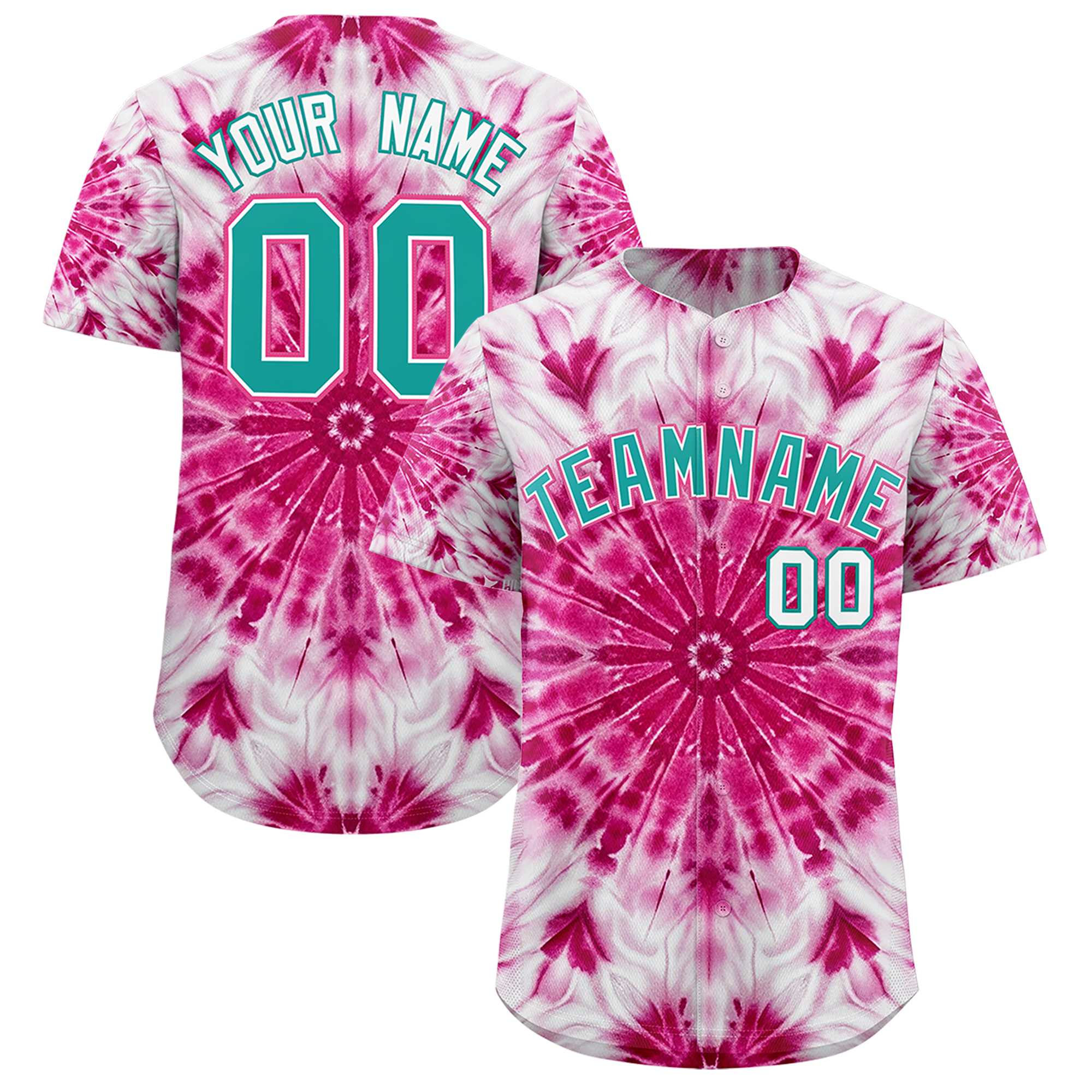 Custom Multi Color Tie-Dye Graffiti Pattern Authentic Baseball Jersey| KXKSHOP