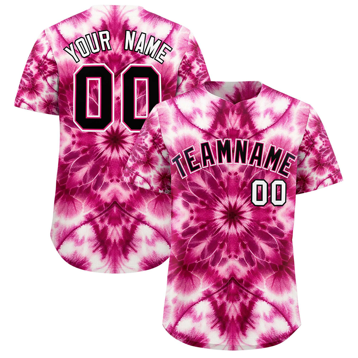 Custom Multi Color Tie-Dye Graffiti Pattern Authentic Baseball Jersey| KXKSHOP