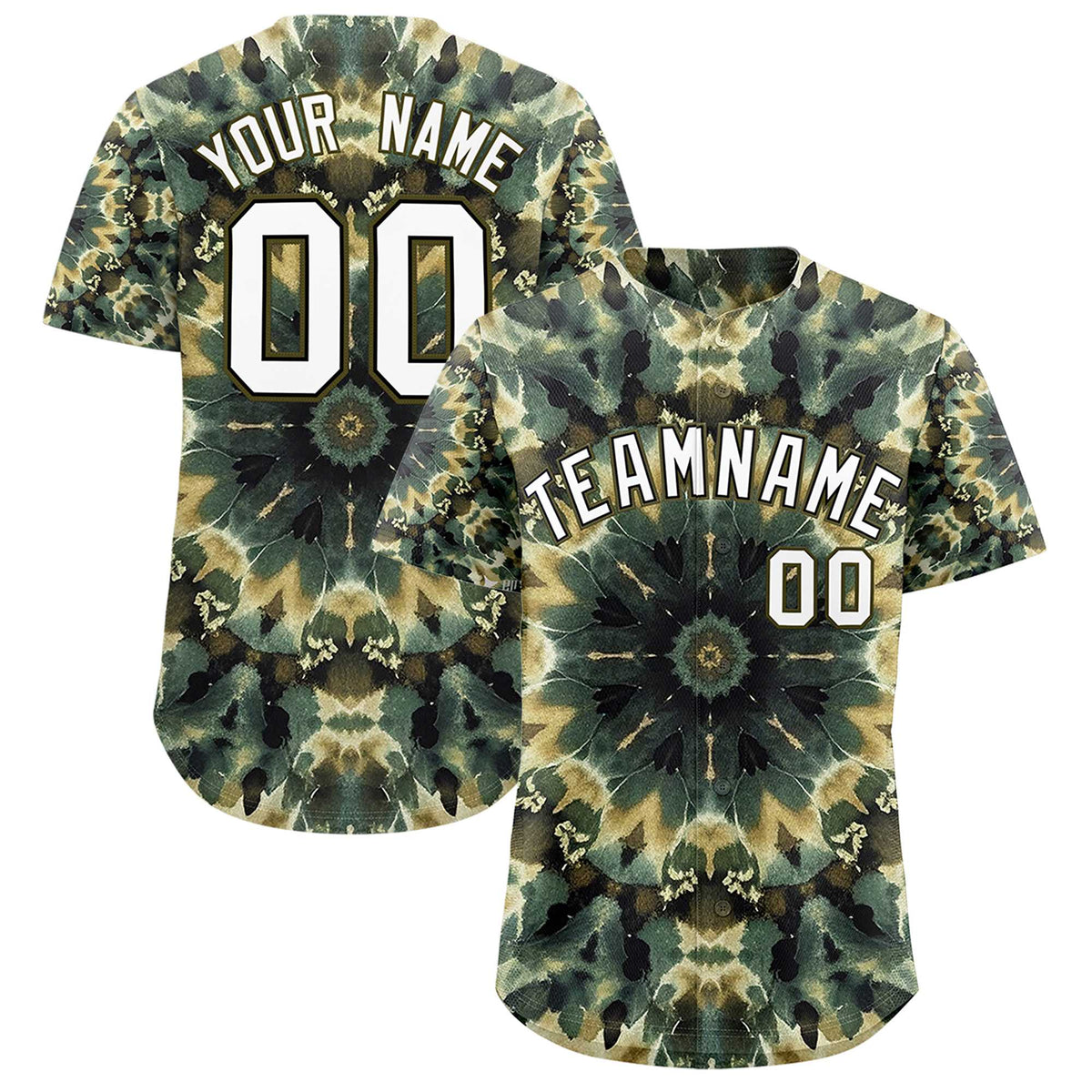 Custom Multi Color Tie-Dye Graffiti Pattern Authentic Baseball Jersey| KXKSHOP