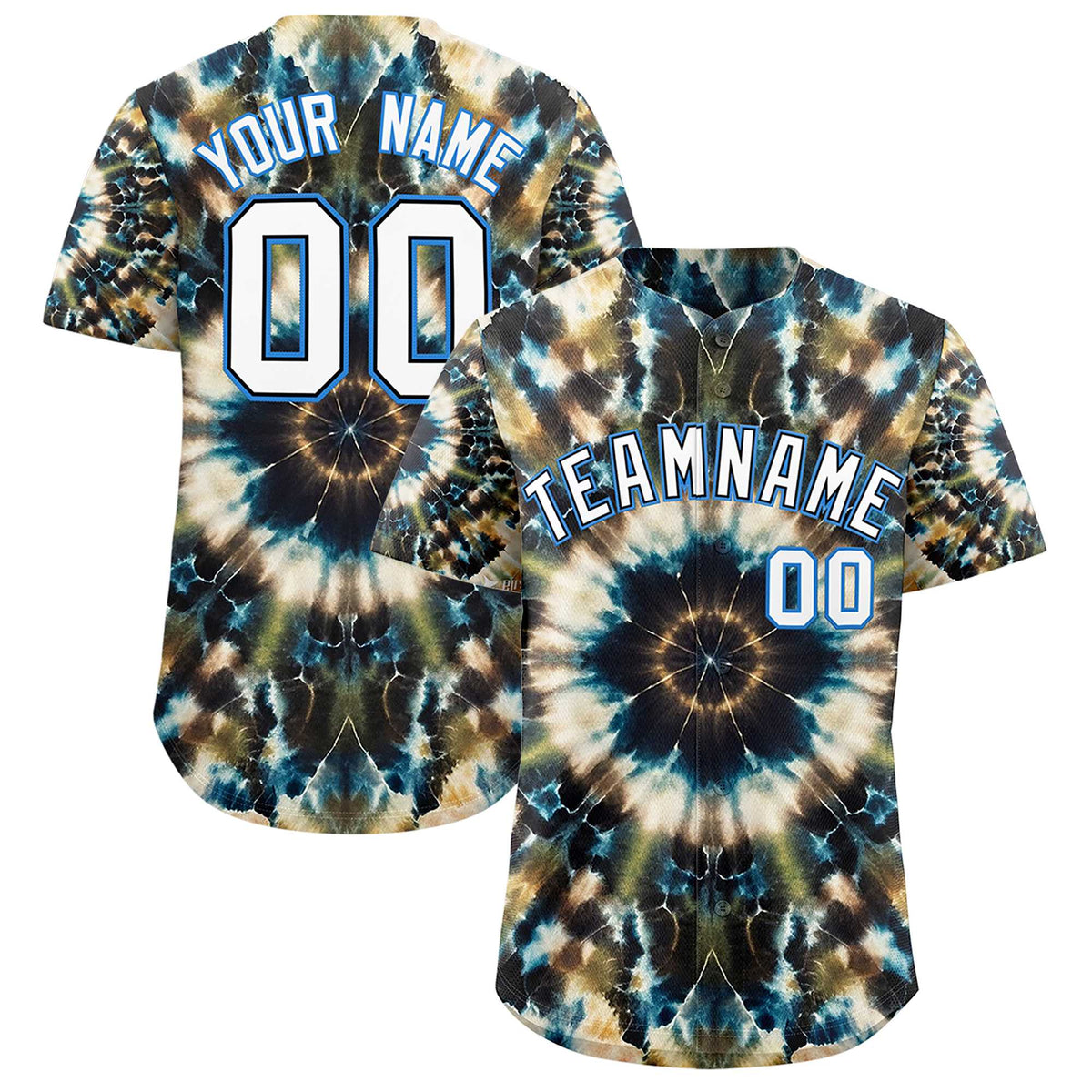 Custom Multi Color Tie-Dye Graffiti Pattern Authentic Baseball Jersey| KXKSHOP