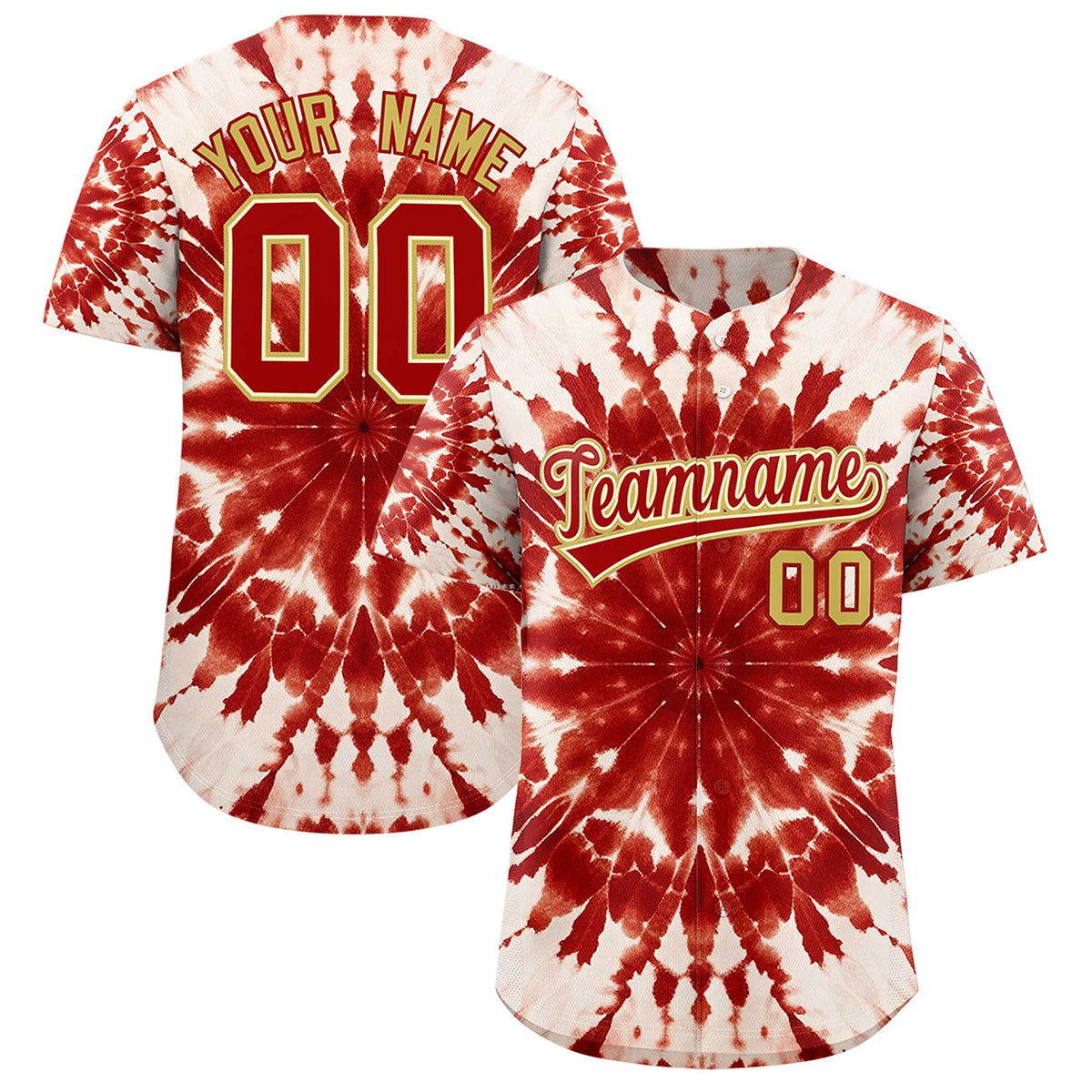 Custom Multi Color Tie-Dye Graffiti Pattern Authentic Baseball Jersey| KXKSHOP