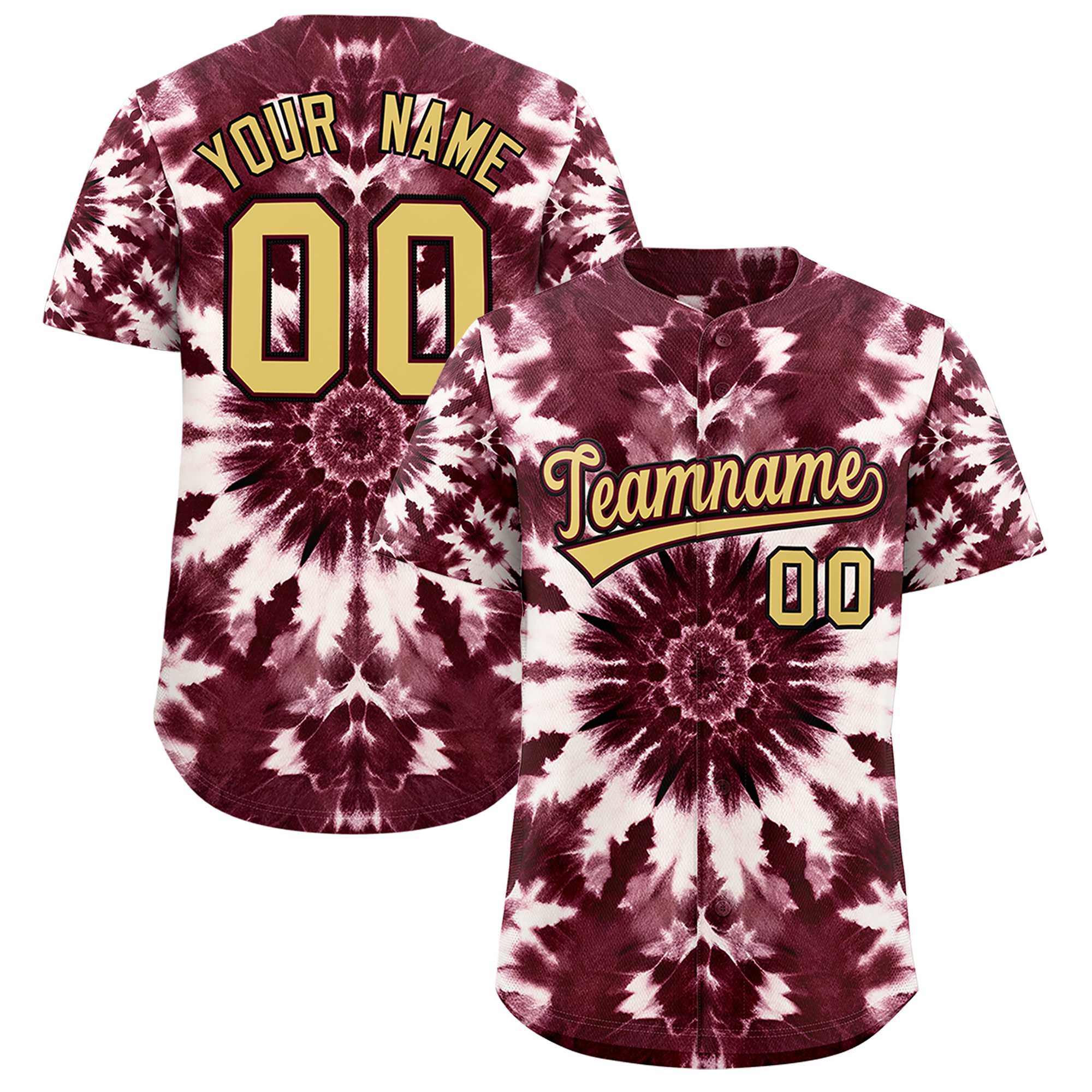 Custom Multi Color Tie-Dye Graffiti Pattern Authentic Baseball Jersey| KXKSHOP