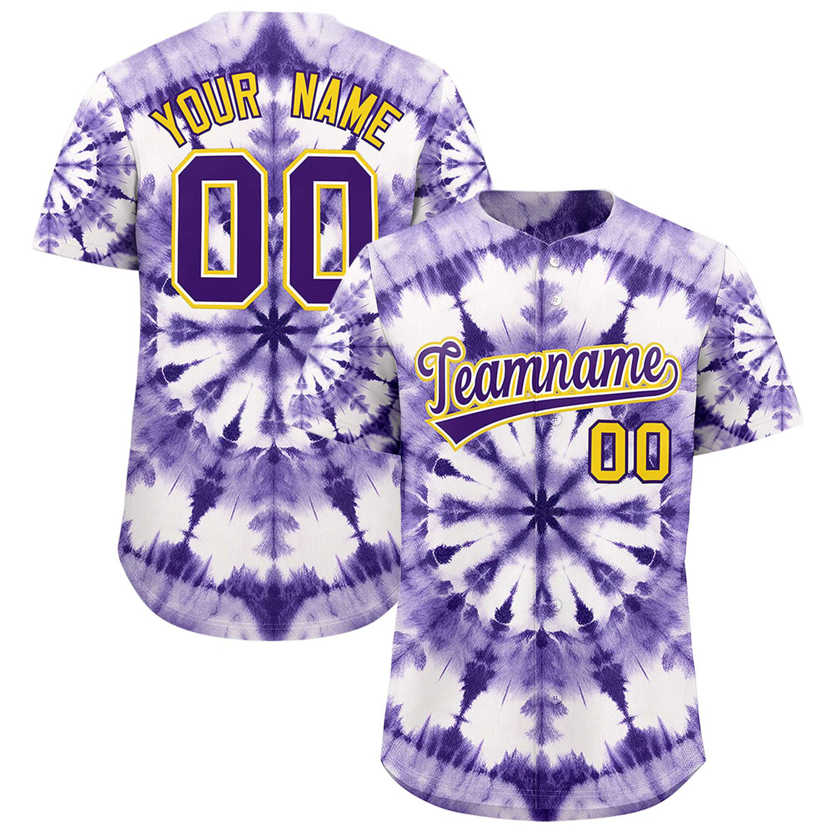 Custom Multi Color Tie-Dye Graffiti Pattern Authentic Baseball Jersey| KXKSHOP