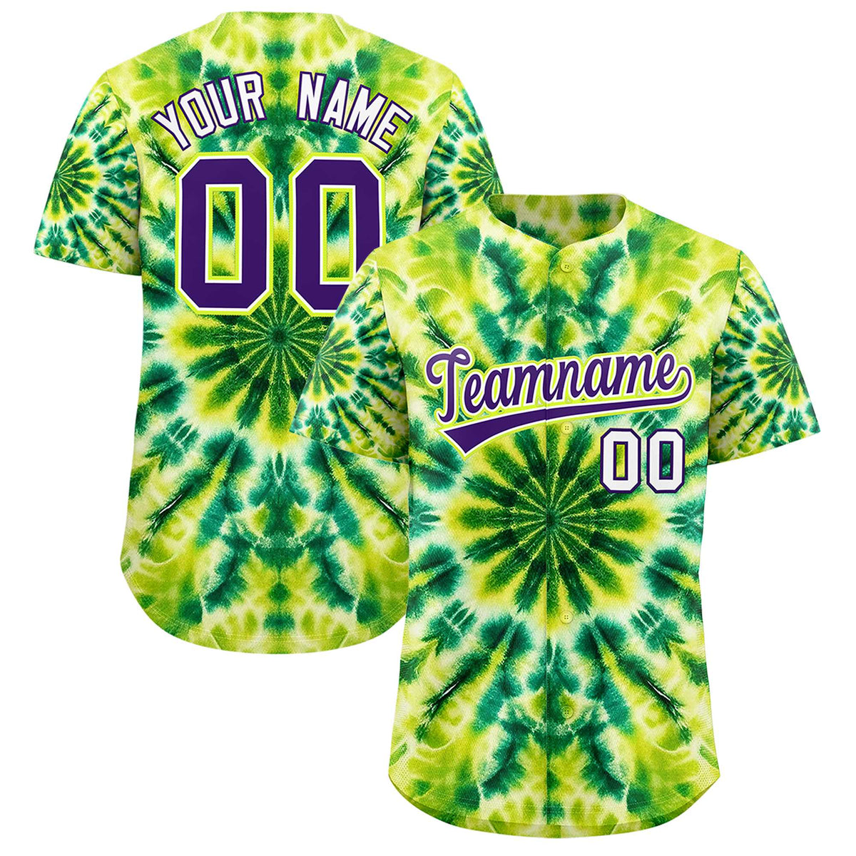 Custom Multi Color Tie-Dye Graffiti Pattern Authentic Baseball Jersey| KXKSHOP