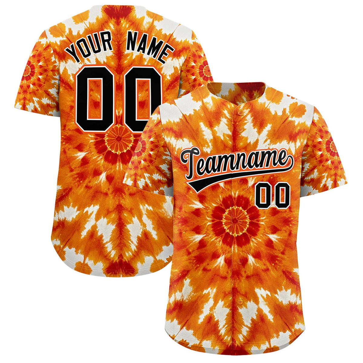 Custom Multi Color Tie-Dye Graffiti Pattern Authentic Baseball Jersey| KXKSHOP