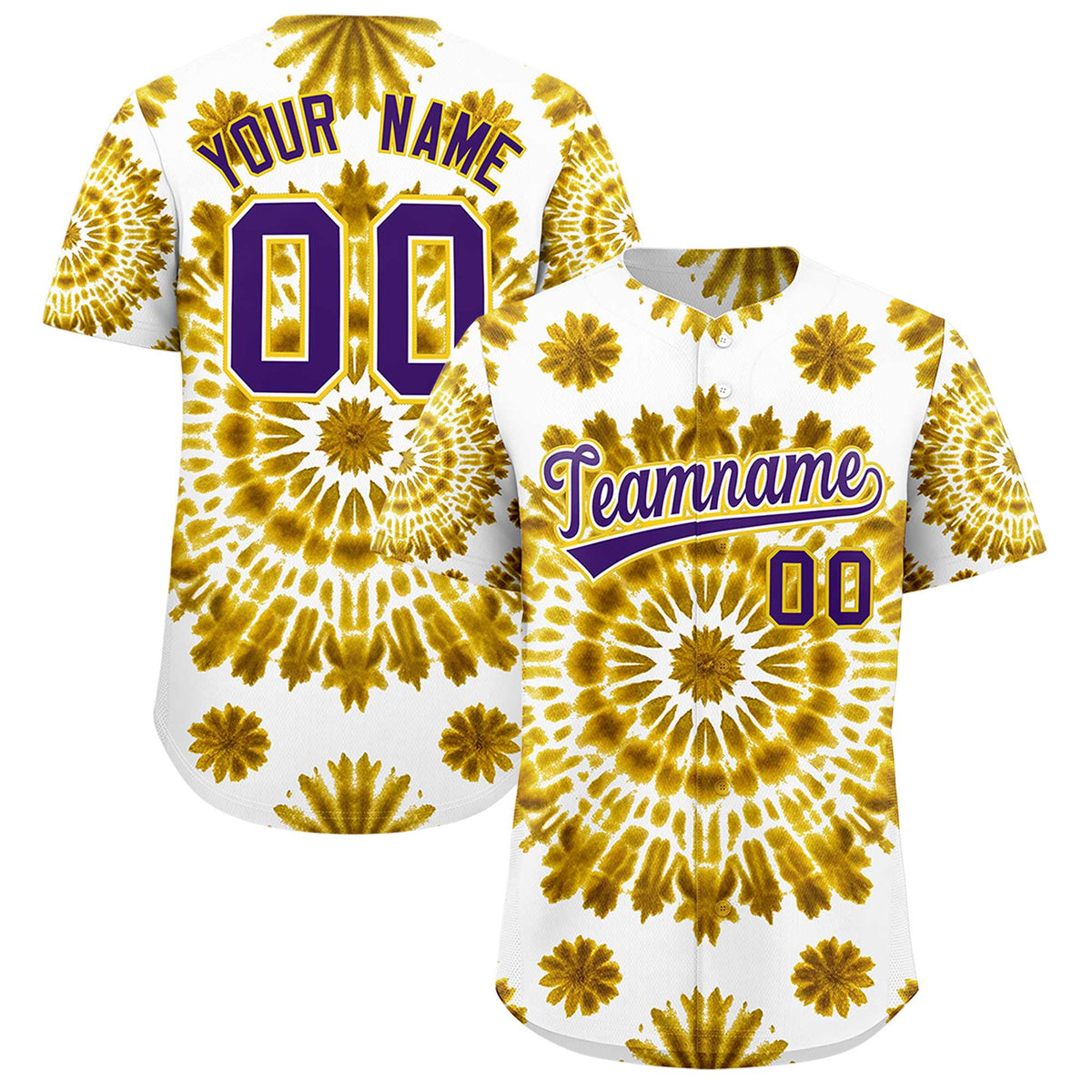 Custom Multi Color Tie-Dye Graffiti Pattern Authentic Baseball Jersey| KXKSHOP