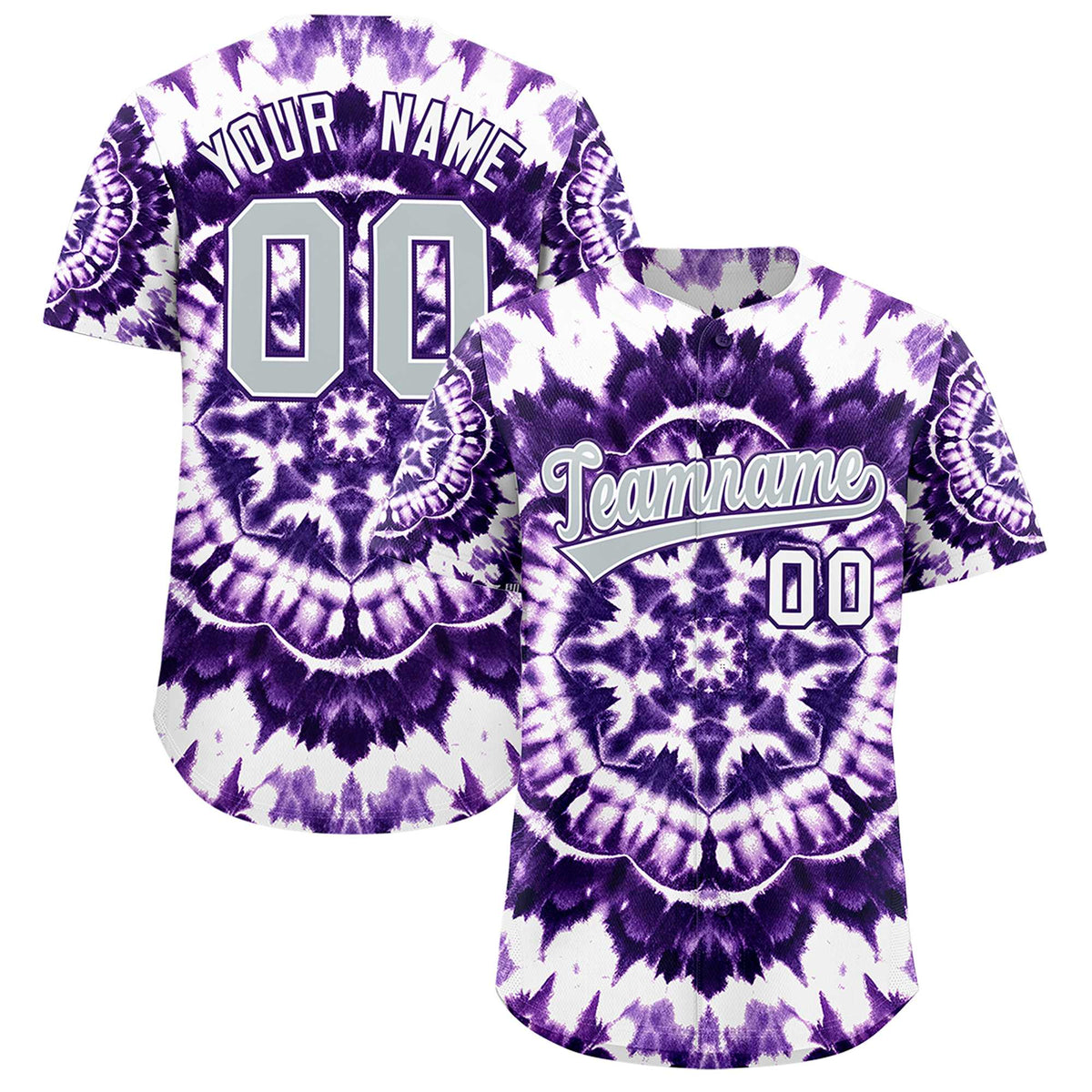 Custom Multi Color Tie-Dye Graffiti Pattern Authentic Baseball Jersey| KXKSHOP
