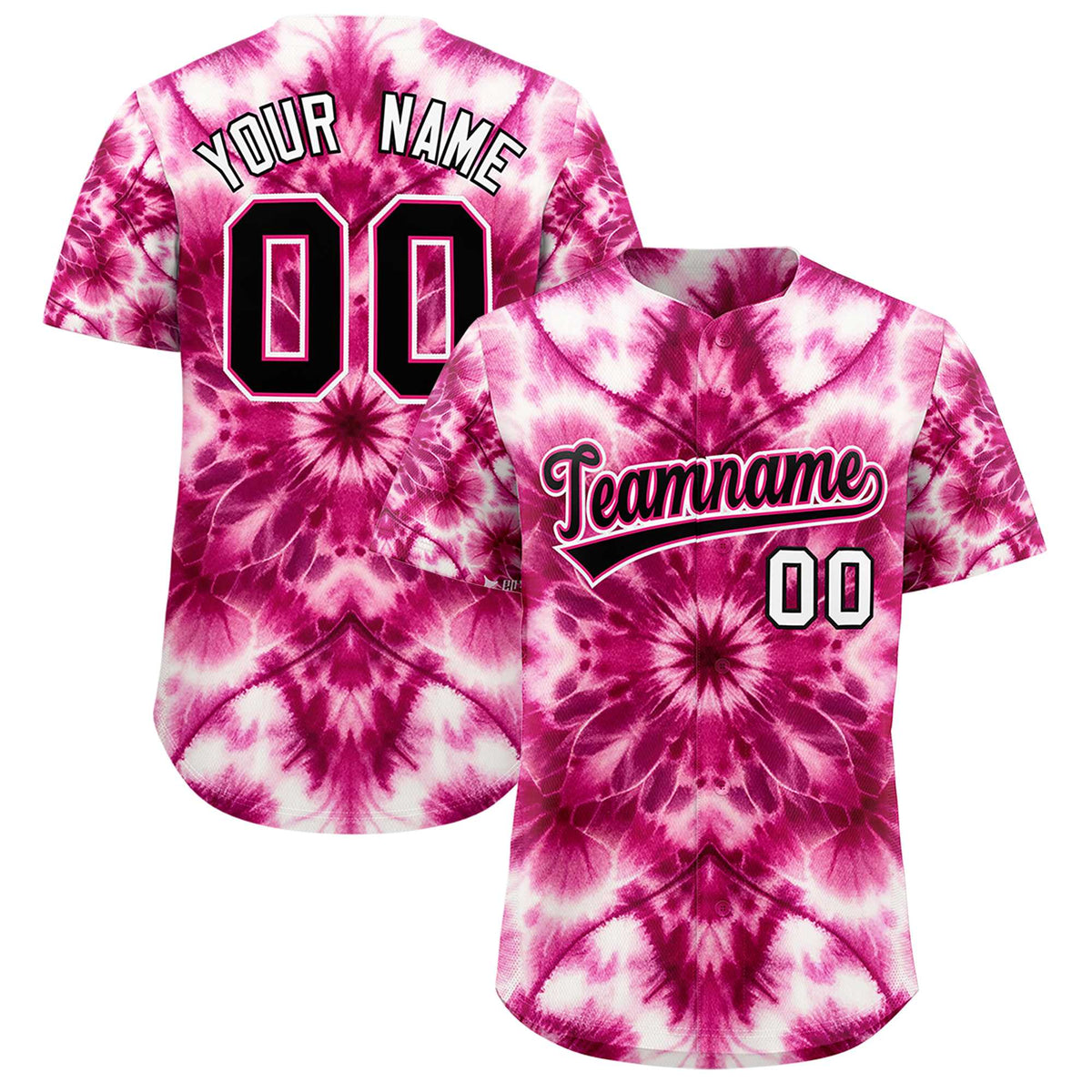 Custom Multi Color Tie-Dye Graffiti Pattern Authentic Baseball Jersey| KXKSHOP