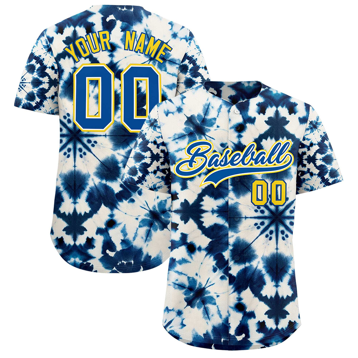 Custom Multi Color Tie-Dye Graffiti Pattern Authentic Baseball Jersey| KXKSHOP