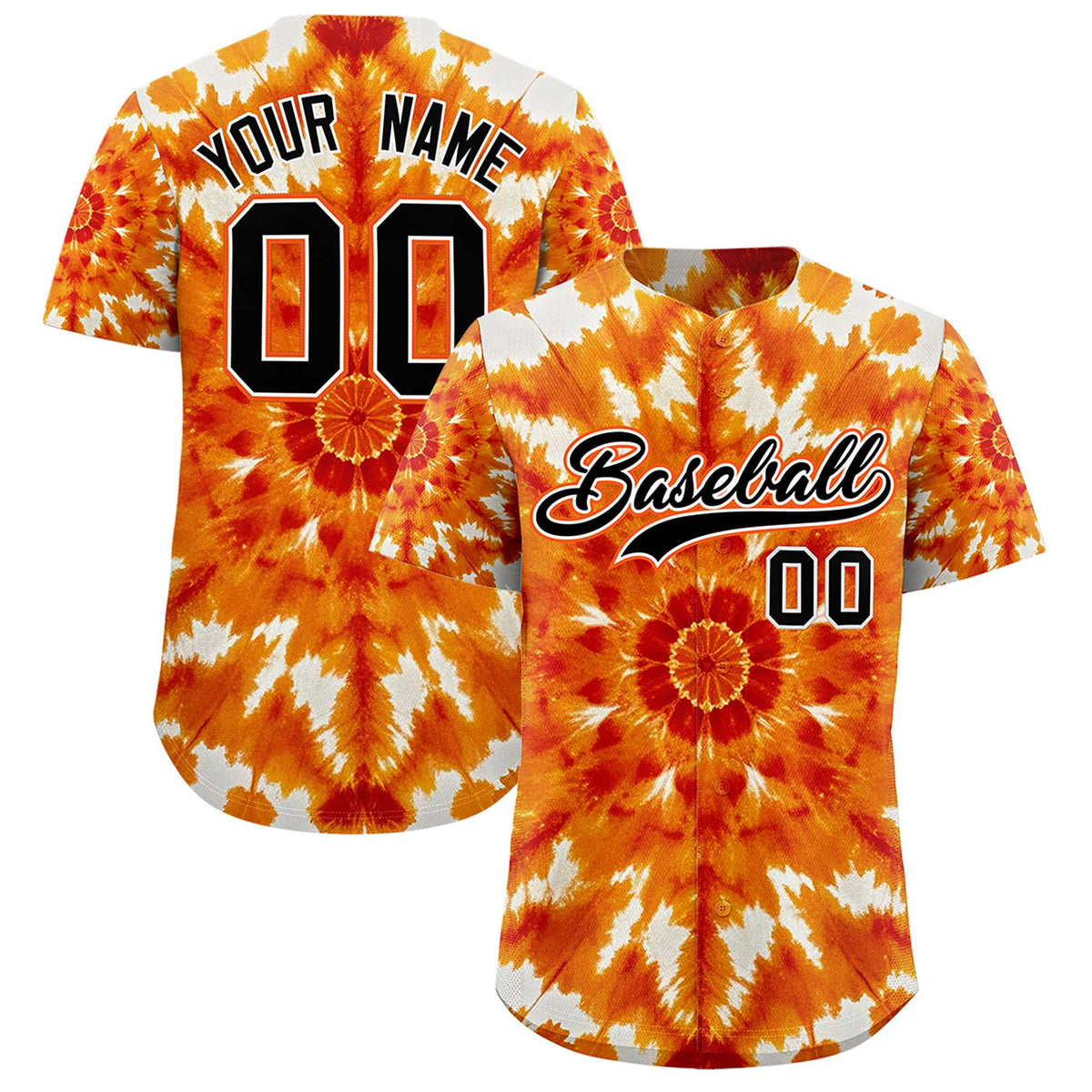 Custom Multi Color Tie-Dye Graffiti Pattern Authentic Baseball Jersey| KXKSHOP