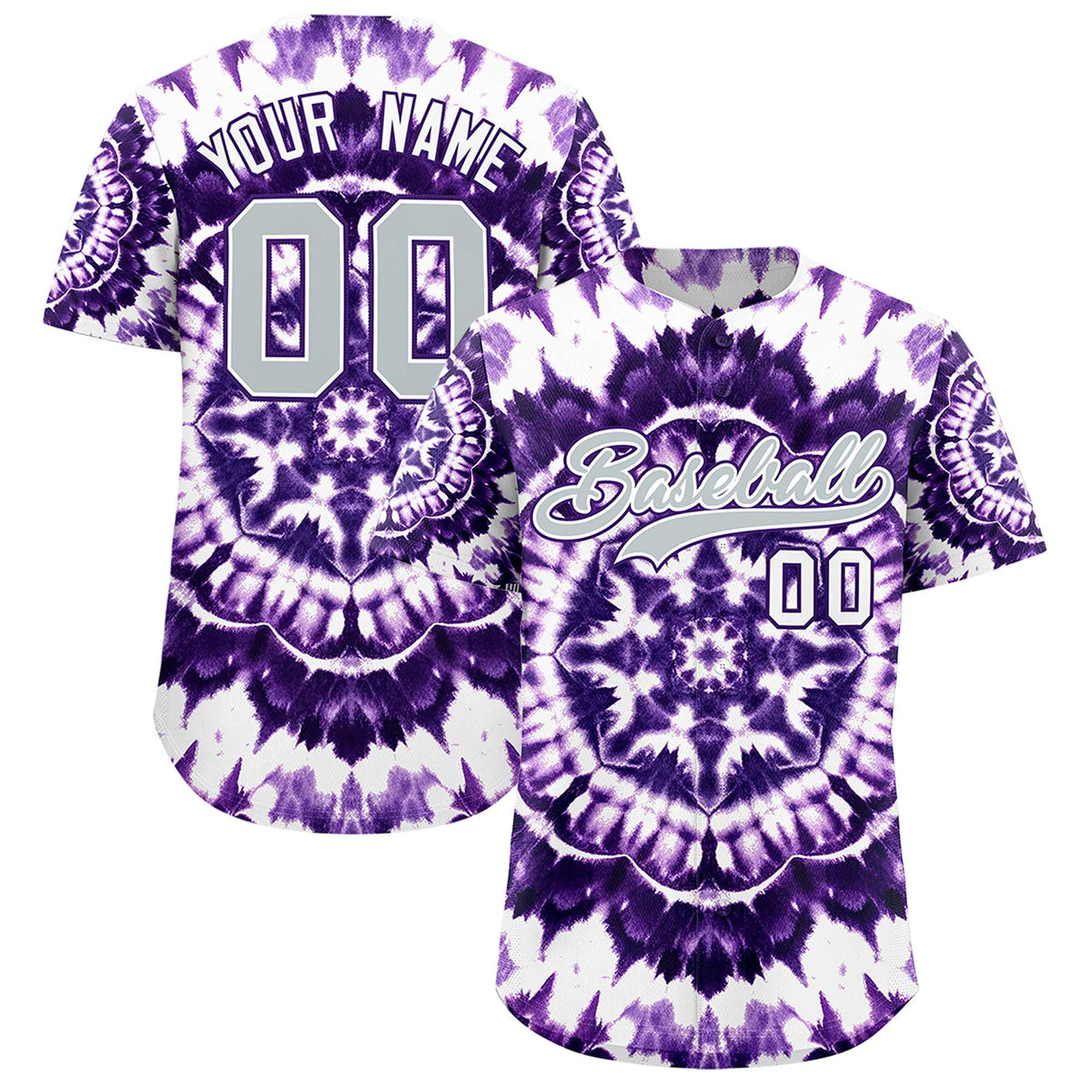 Custom Multi Color Tie-Dye Graffiti Pattern Authentic Baseball Jersey| KXKSHOP