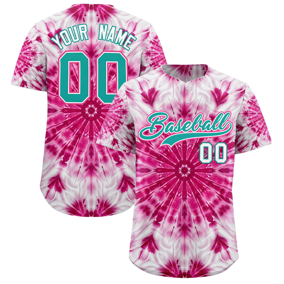 Custom Multi Color Tie-Dye Graffiti Pattern Authentic Baseball Jersey| KXKSHOP