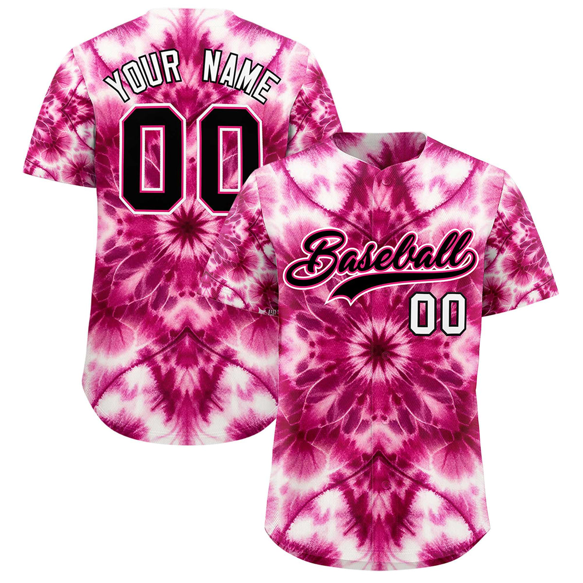 Custom Multi Color Tie-Dye Graffiti Pattern Authentic Baseball Jersey| KXKSHOP