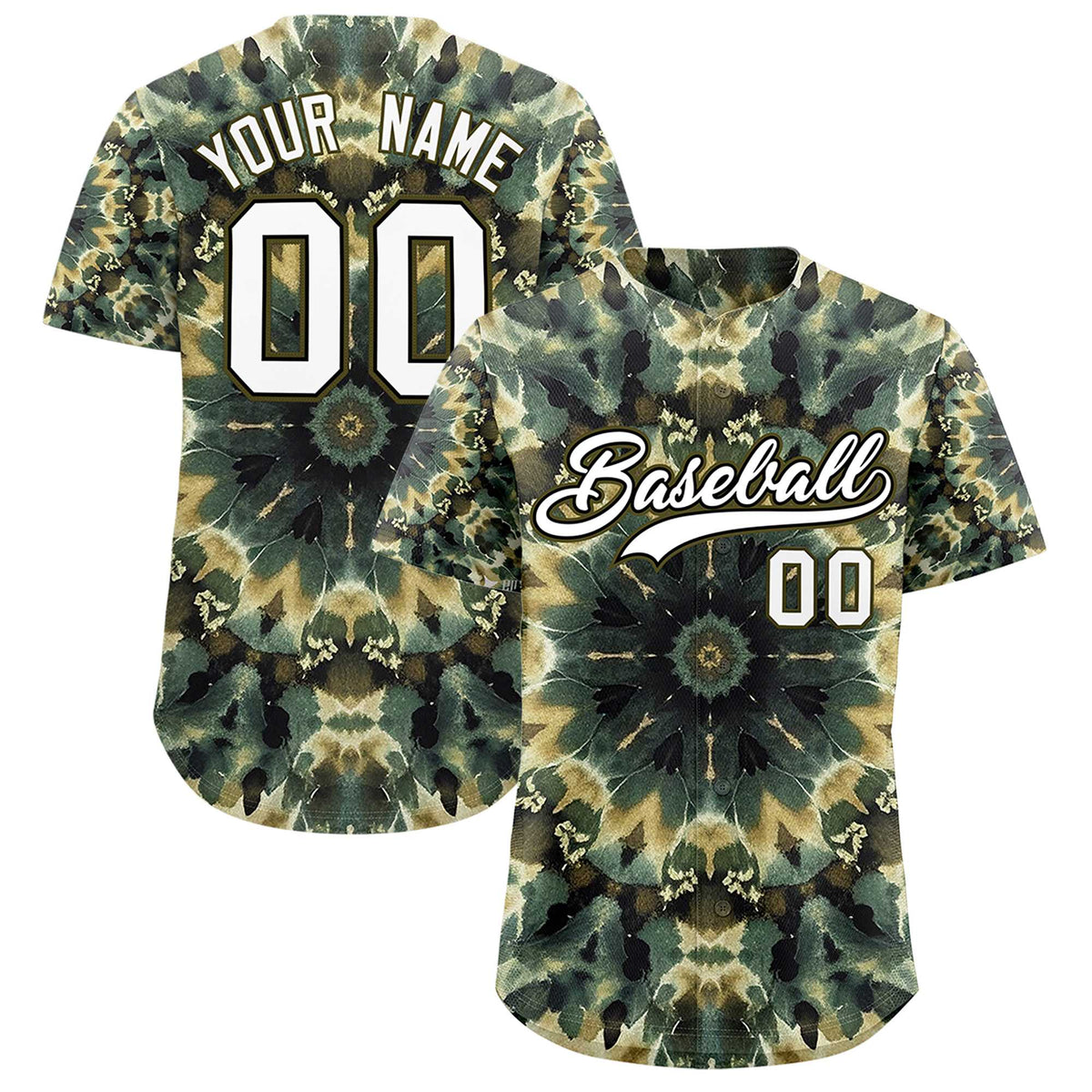 Custom Multi Color Tie-Dye Graffiti Pattern Authentic Baseball Jersey| KXKSHOP