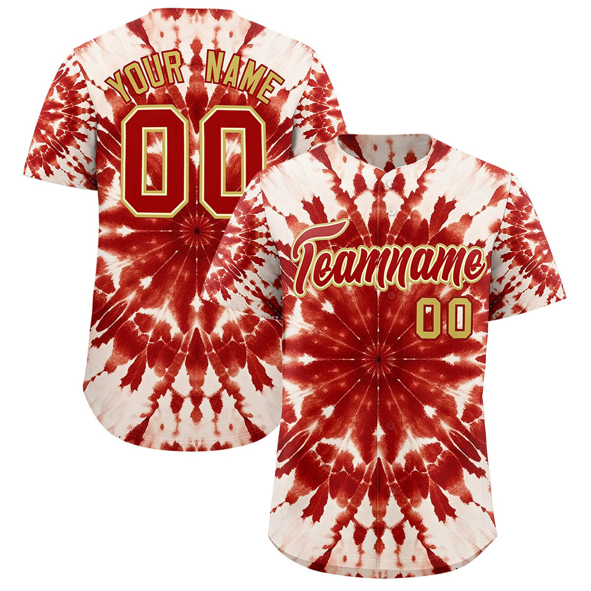 Custom Multi Color Tie-Dye Graffiti Pattern Authentic Baseball Jersey| KXKSHOP