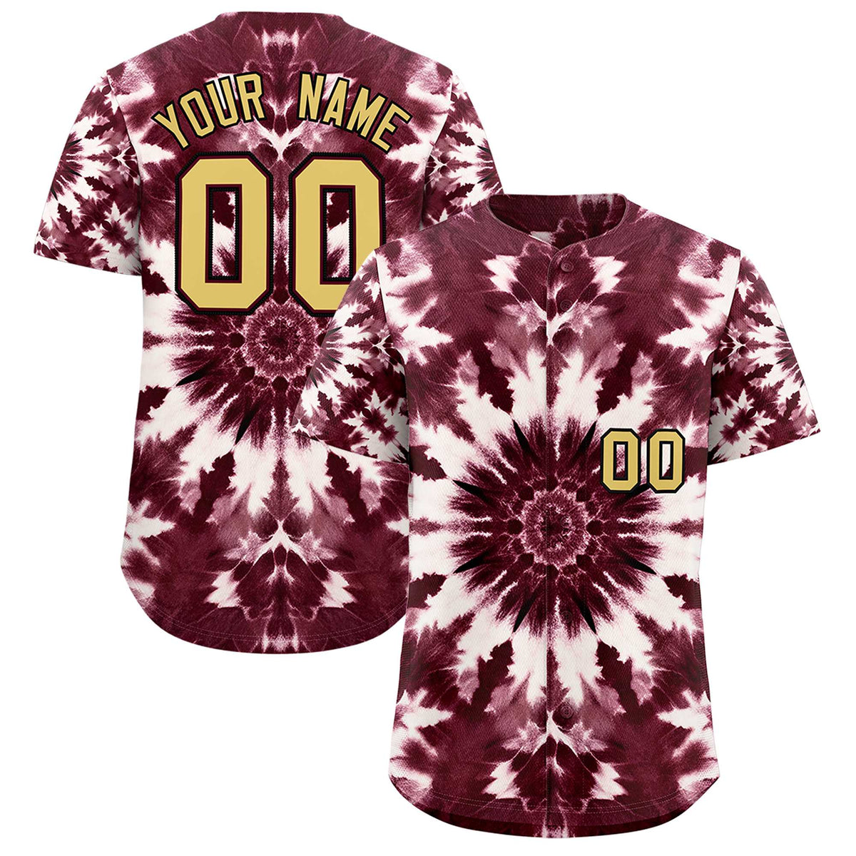 Custom Multi Color Tie-Dye Graffiti Pattern Authentic Baseball Jersey| KXKSHOP