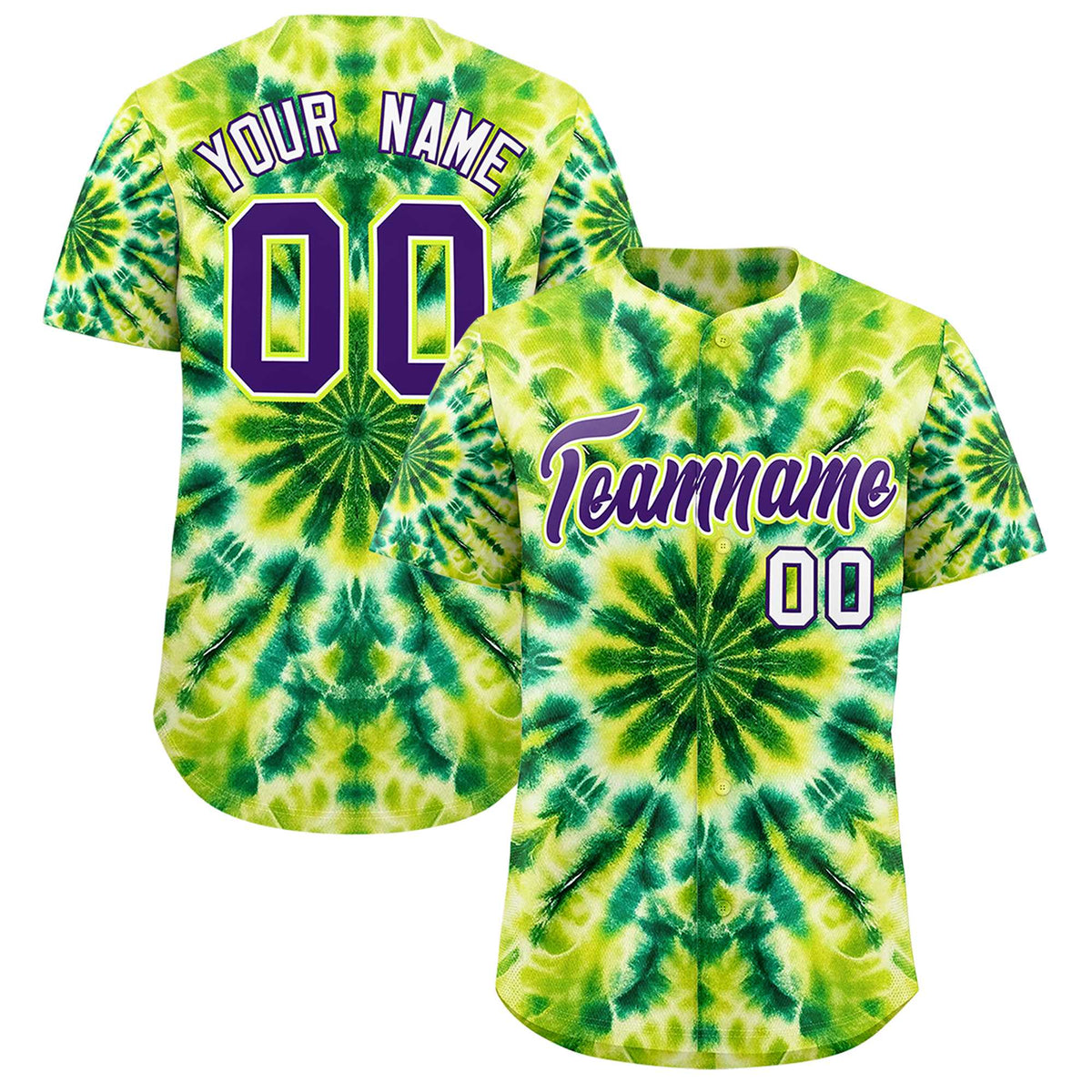 Custom Multi Color Tie-Dye Graffiti Pattern Authentic Baseball Jersey| KXKSHOP