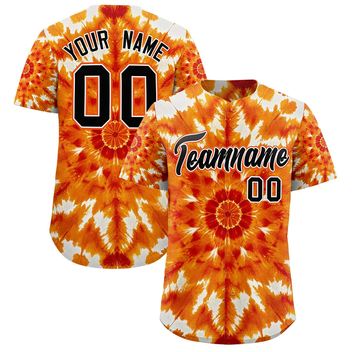 Custom Multi Color Tie-Dye Graffiti Pattern Authentic Baseball Jersey| KXKSHOP