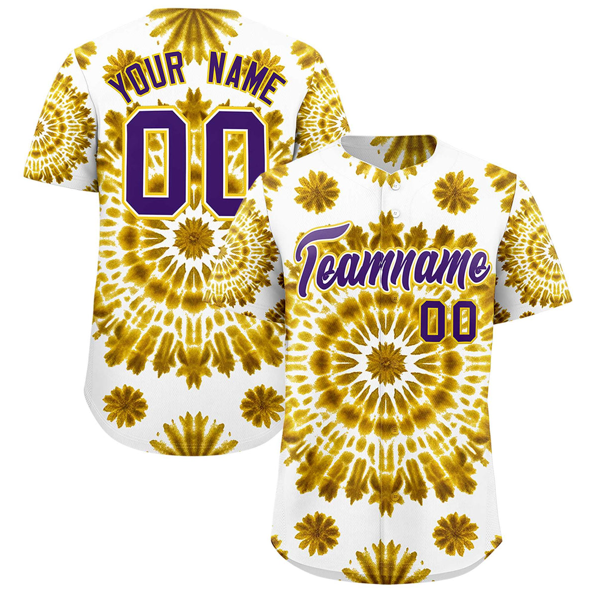 Custom Multi Color Tie-Dye Graffiti Pattern Authentic Baseball Jersey| KXKSHOP