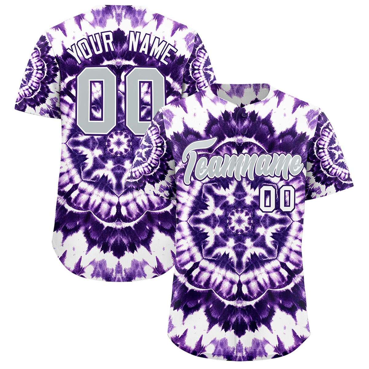 Custom Multi Color Tie-Dye Graffiti Pattern Authentic Baseball Jersey| KXKSHOP