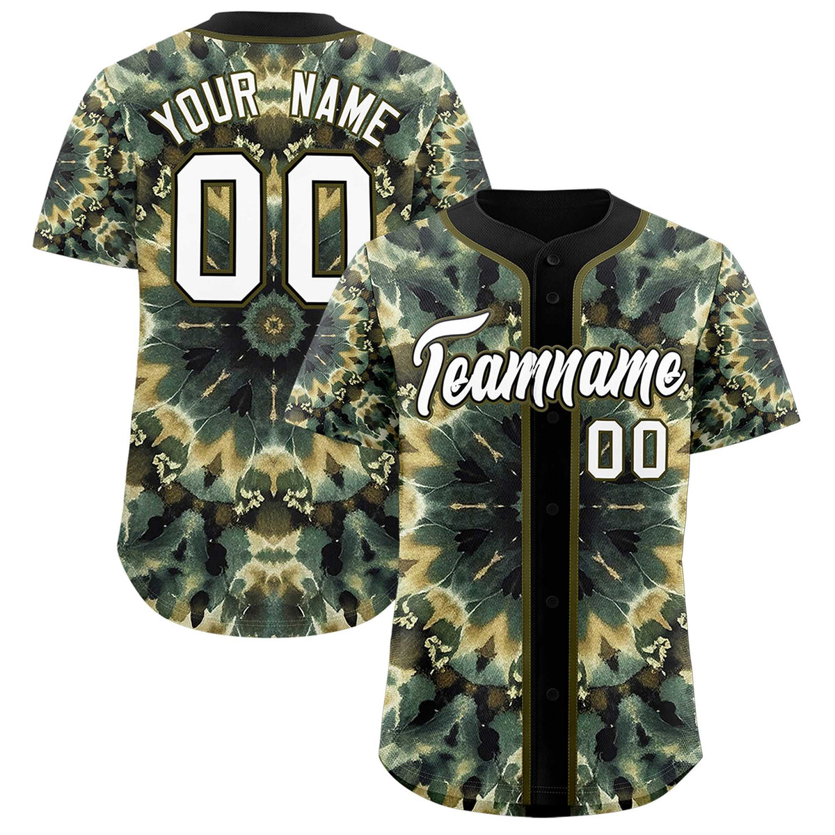 Custom Black Tie-Dye Graffiti Pattern Authentic Baseball Jersey| KXKSHOP