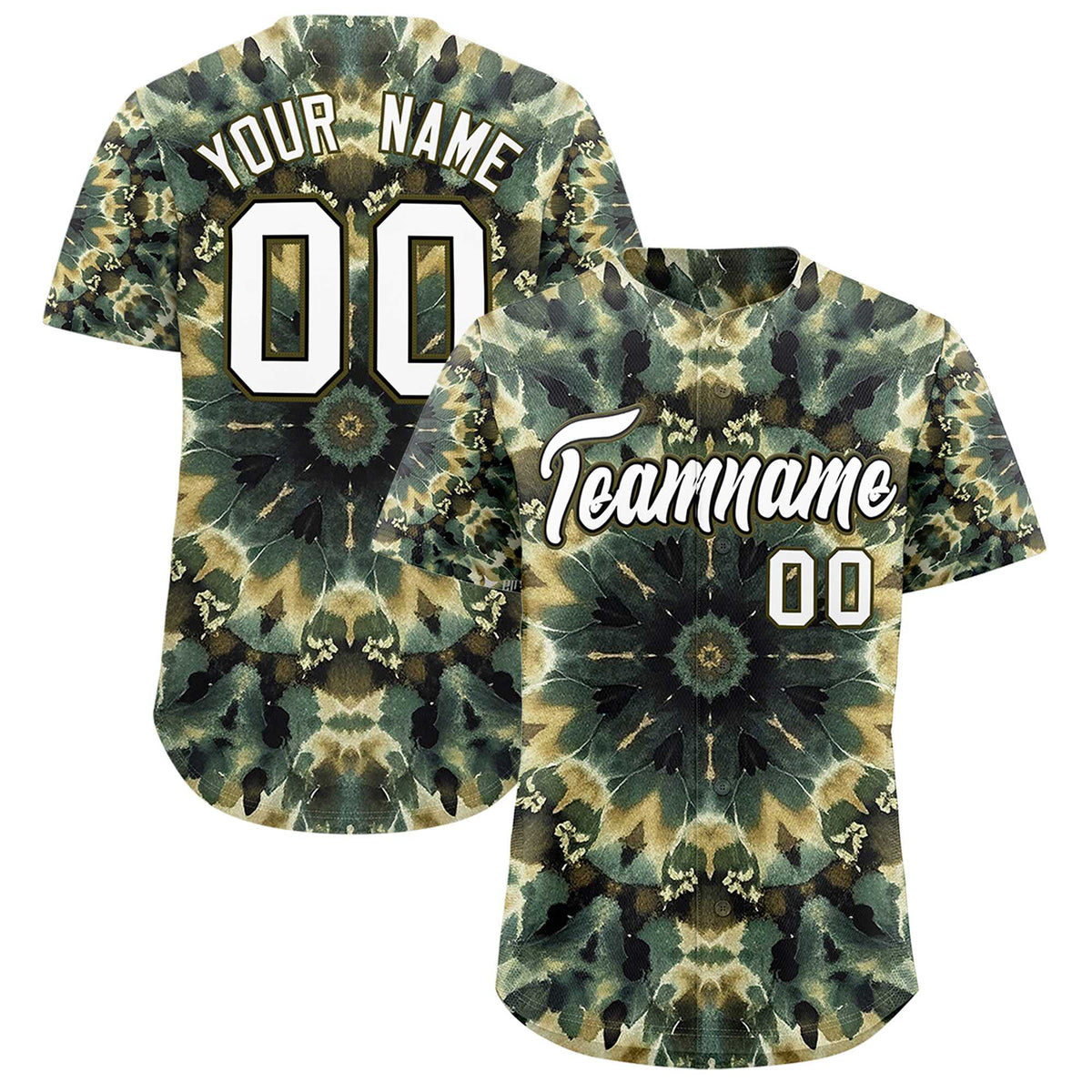 Custom Multi Color Tie-Dye Graffiti Pattern Authentic Baseball Jersey| KXKSHOP