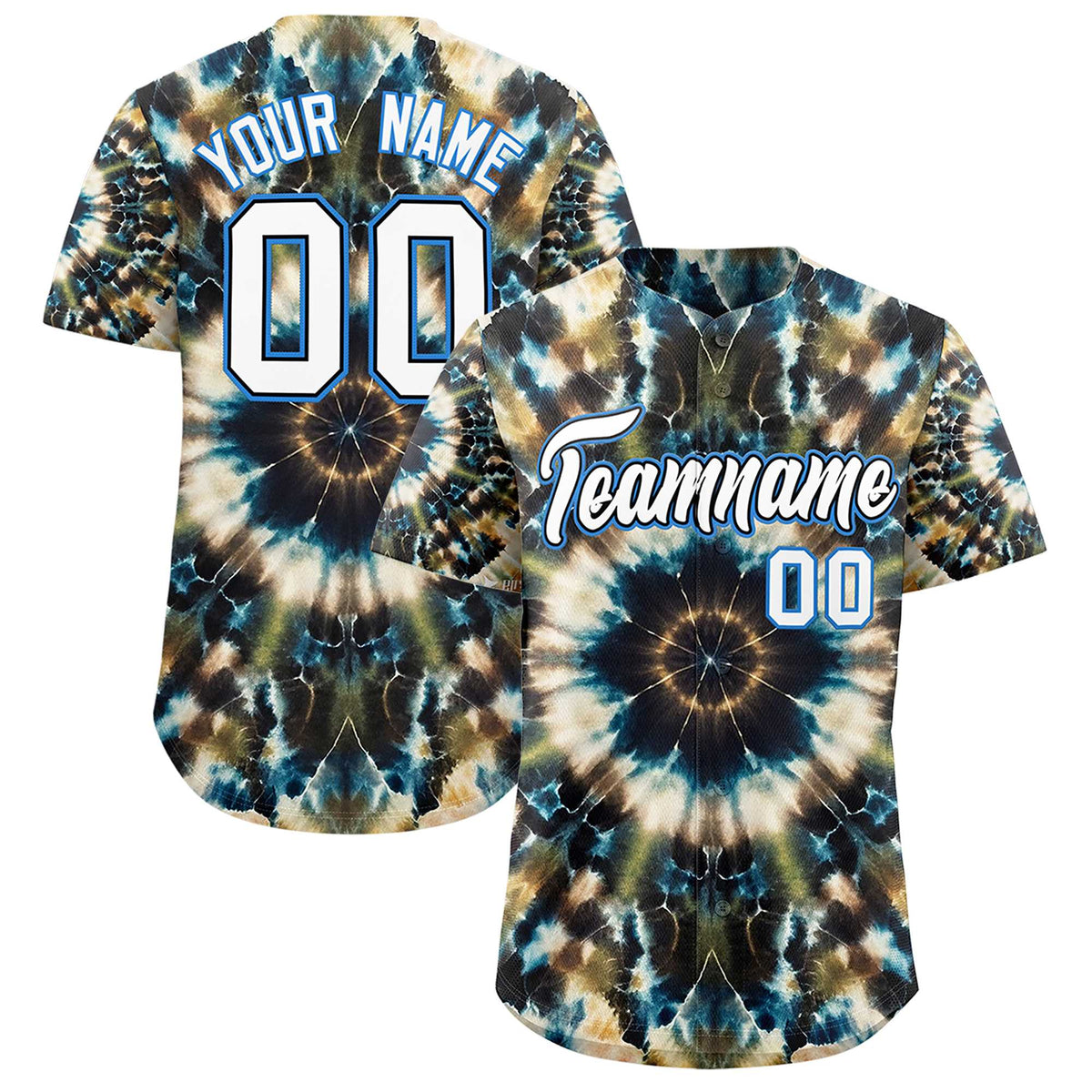 Custom Multi Color Tie-Dye Graffiti Pattern Authentic Baseball Jersey| KXKSHOP